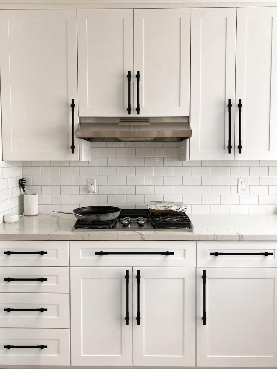 Piper Kitchen Handles, Solid Core Drawer Pulls for Cabinet Doors, 3-3/4" (96mm)