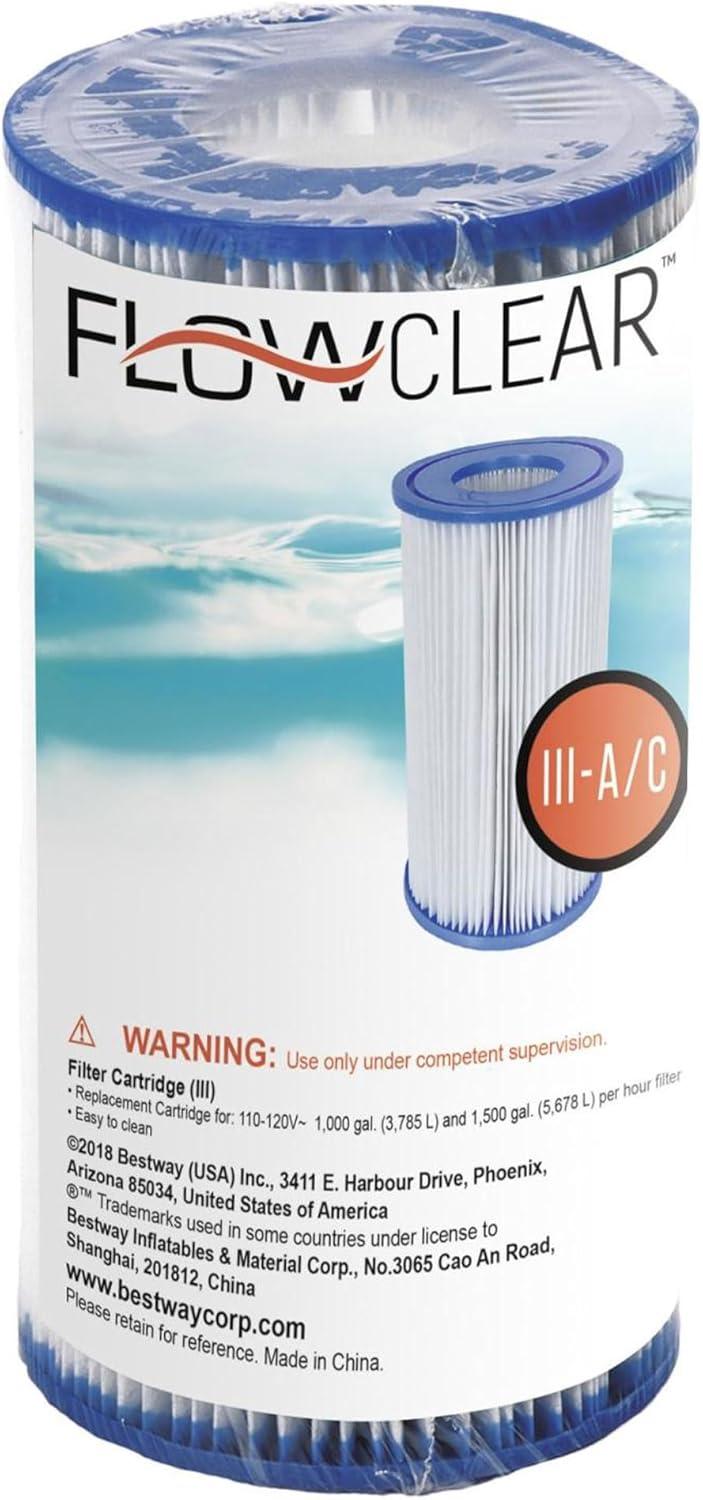 Bestway 58095E Swimming Pool Filter Pump Replacement Cartridge Type IV or Type B for 2,100 to 2,500 GPH Filter Pumps, Pack of 4