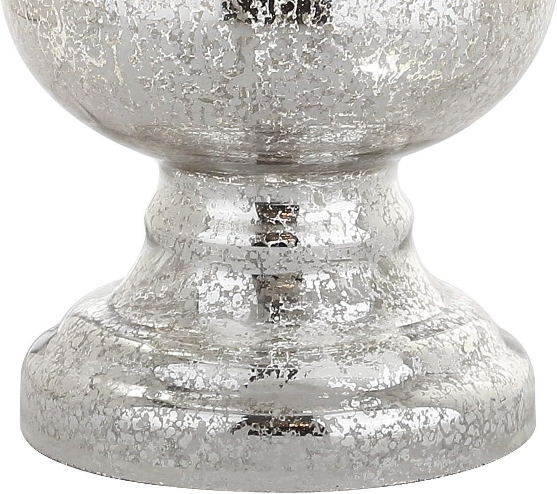 JONATHAN Y JYL1061D-SET2 Genie 28.5" Glass LED Table Lamp, Contemporary, Transitional for living room, dinning room, bedroom, office Bulb Included, Mercury Silver (Set of 2)