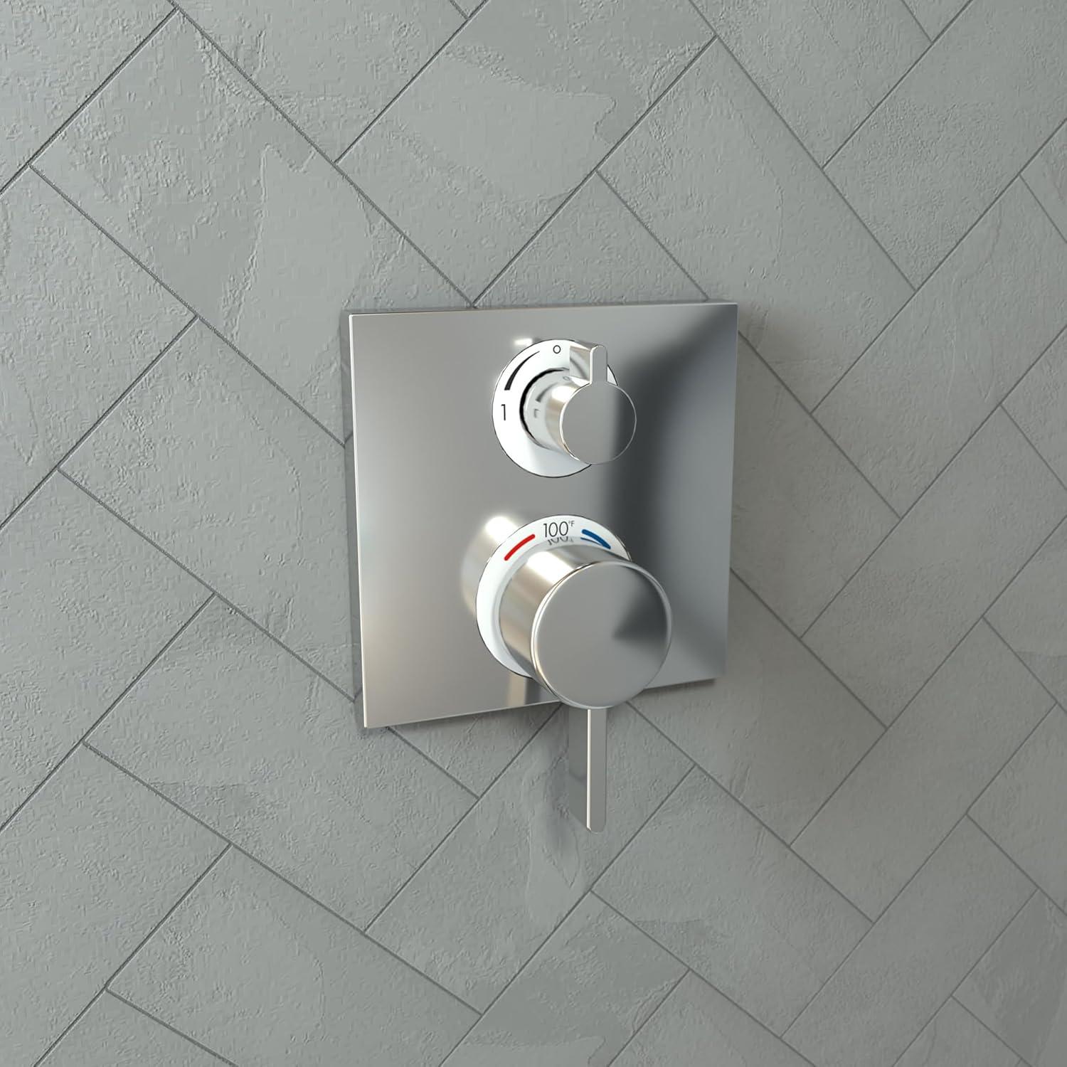 Ecostat Square Temperature Memory Thermostatic Valve Trim