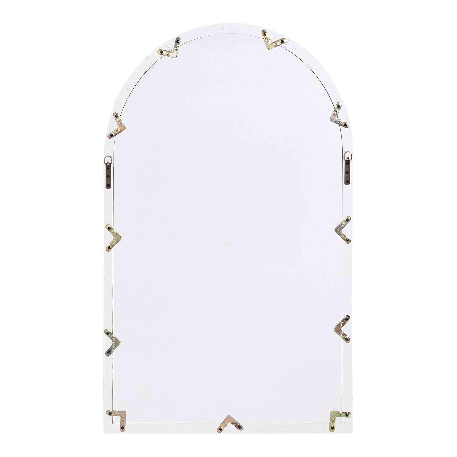 28"x44" Boldmere Arch Wall Mirror White - Kate & Laurel All Things Decor: Rustic Farmhouse Windowpane