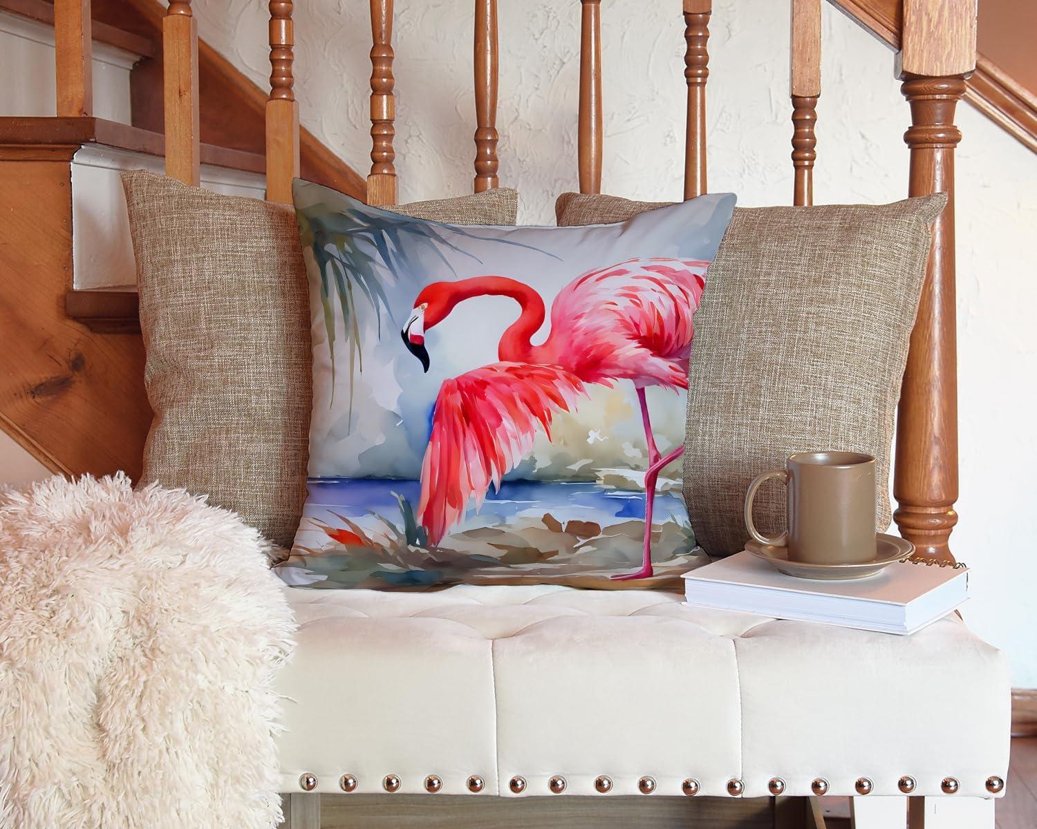 Flamingo Throw Pillow 14 in x 14 in