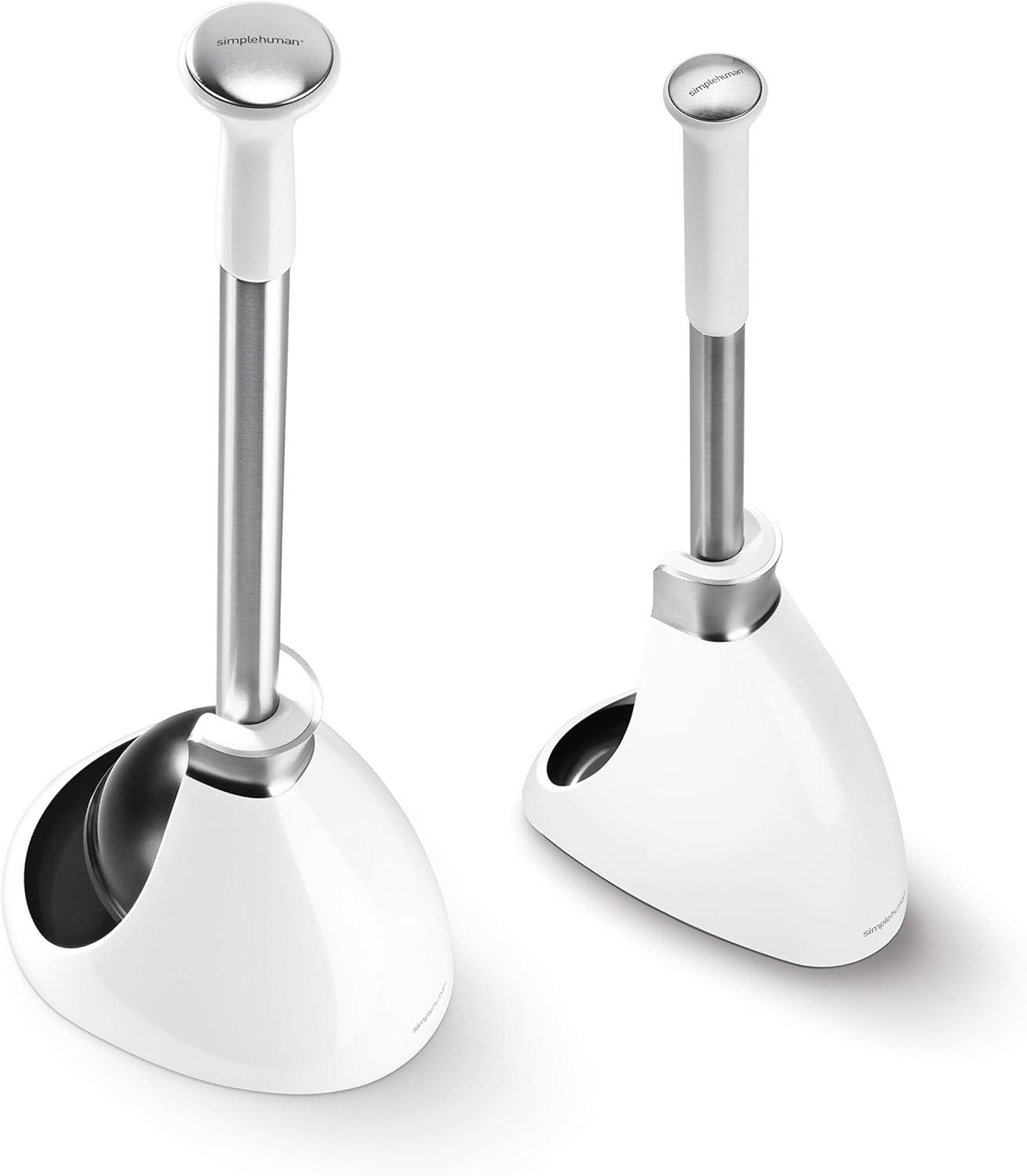 Simplehuman Plunger and Toilet Brush Bundle, White