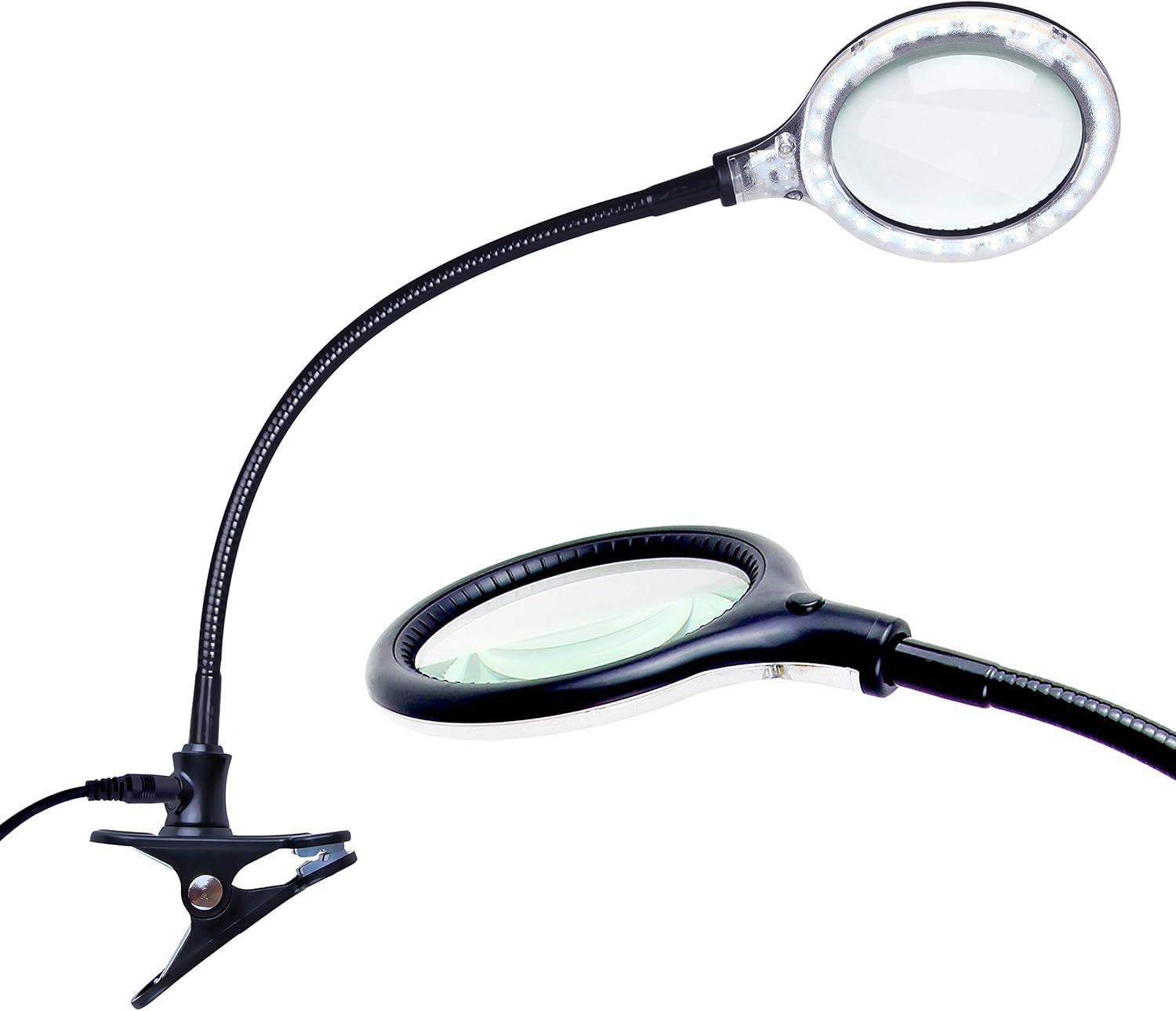 Brightech Lightview Pro 23.5 in. Adjustable Gooseneck Magnifying Desk Lamp