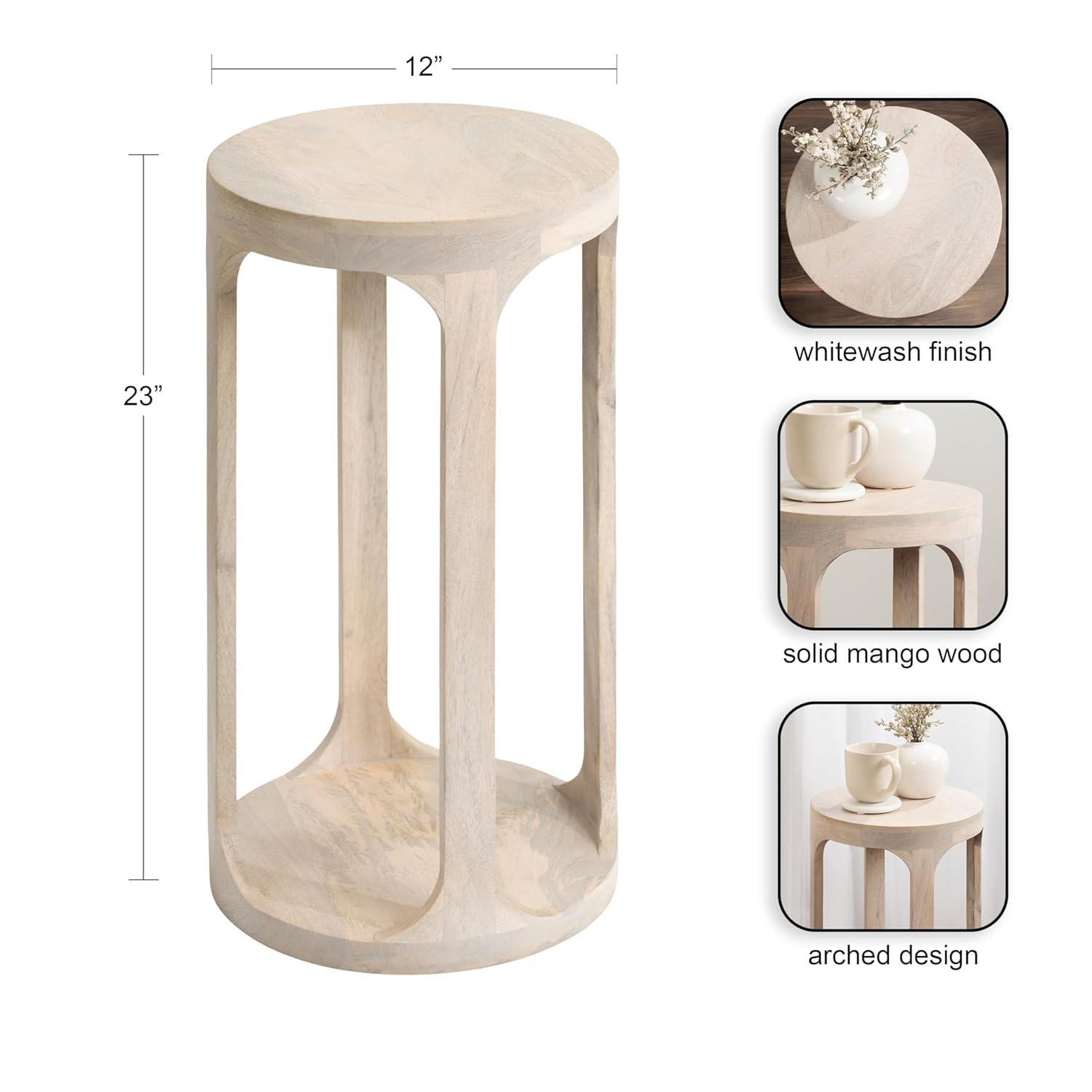 Kate and Laurel Dahl Wood Drink Table, 12x12x23, White