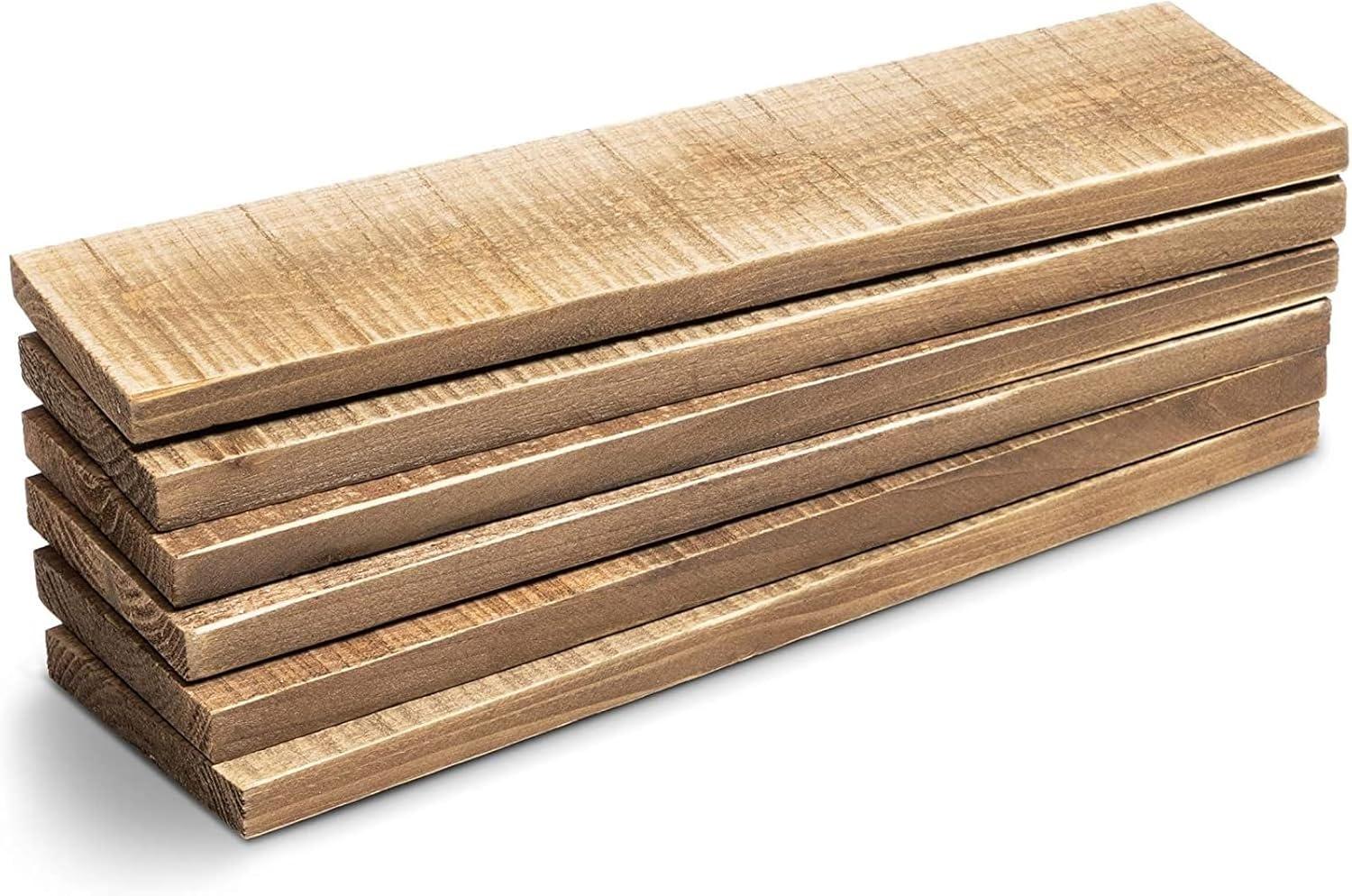 Bright Creations 6 Pack Rustic Style Weathered Reclaimed Wood Bundle for Arts and Crafts (3.5 x 12 x 0.5 in)
