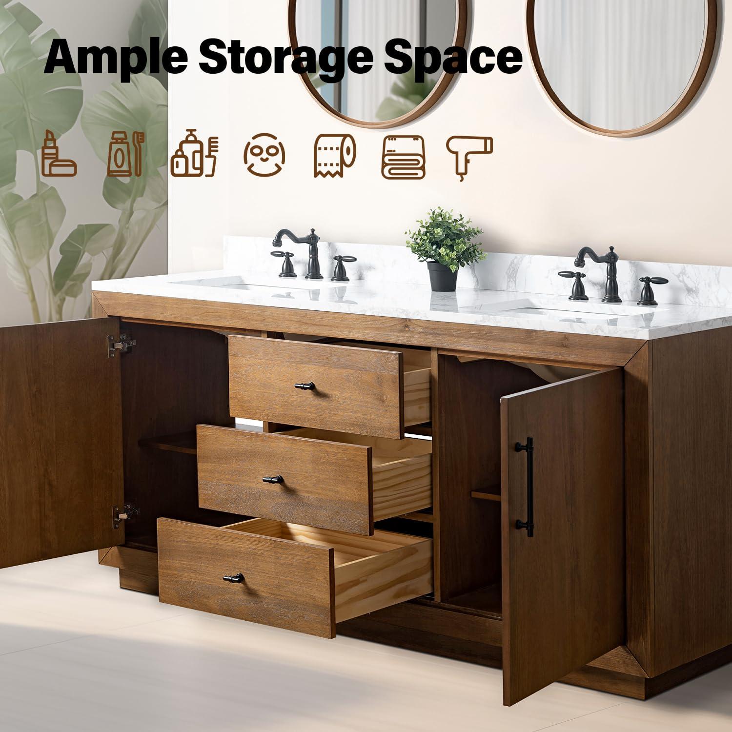 72" Free Standing Double Bathroom Vanity