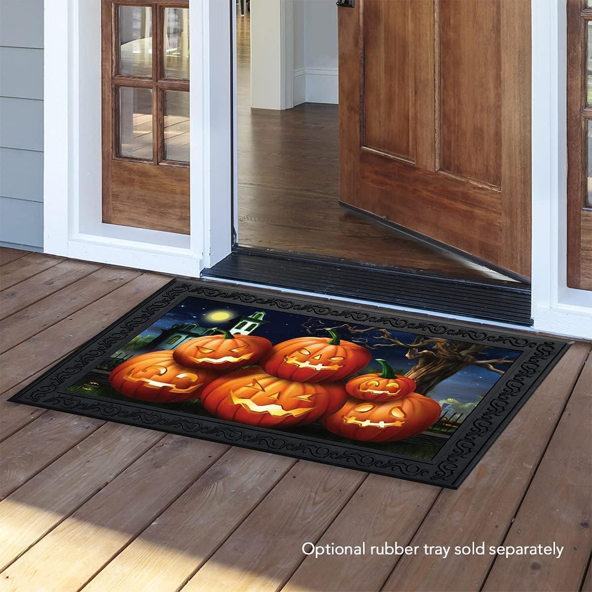 Briarwood Lane Doormat 30x18 Indoor Outdoor Spooky Jack O'lanterns Halloween For Halloween Doormat