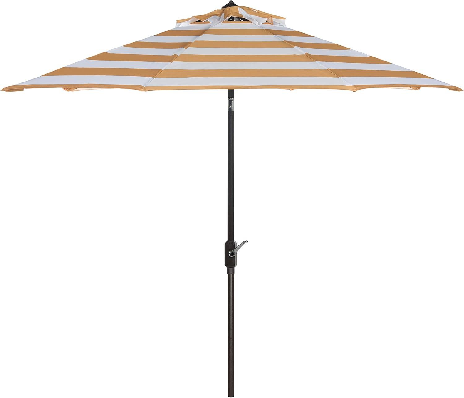 UV Resistant Iris Fashion Line 9Ft Auto Tilt Umbrella - PAT8004 - Orange/White - Safavieh