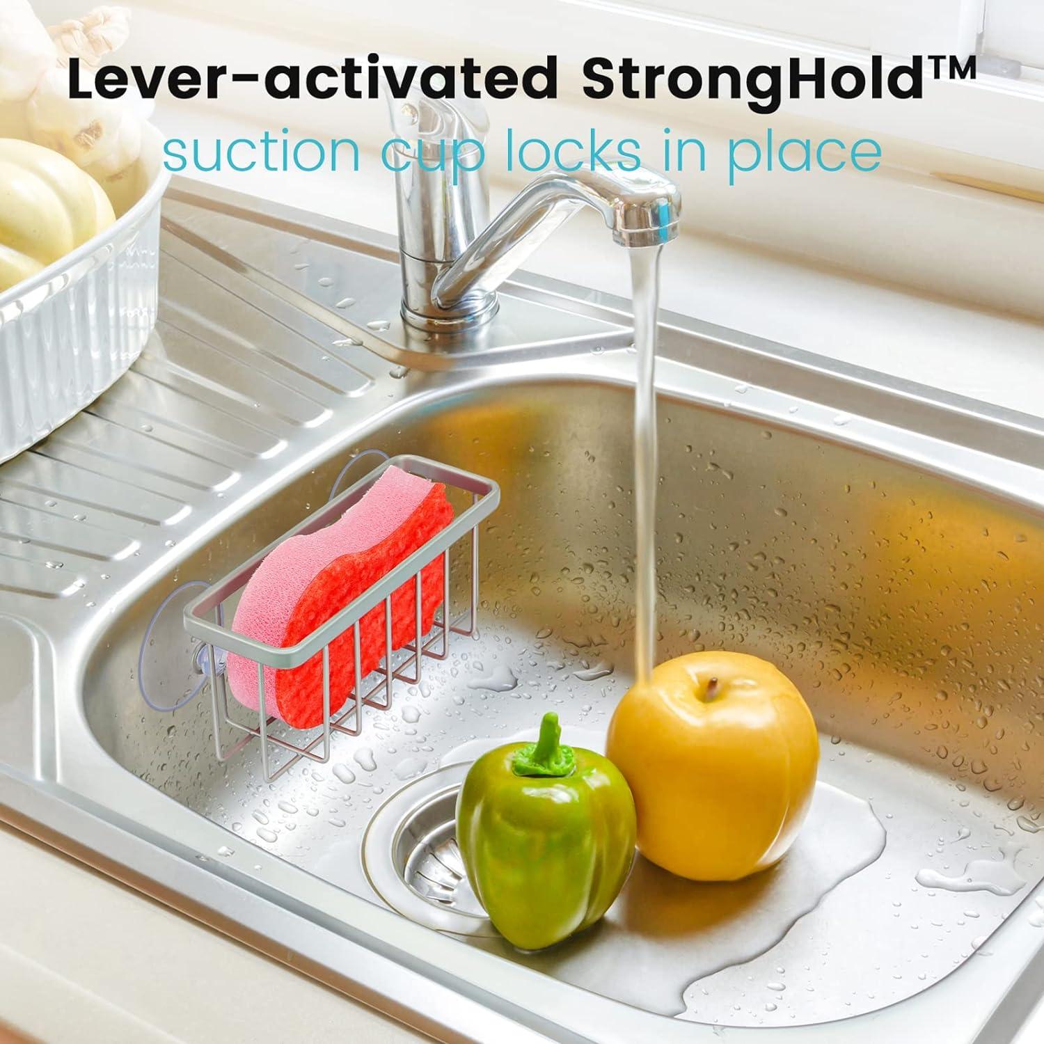 Matte Silver Stainless Steel Kitchen Sink Sponge Holder