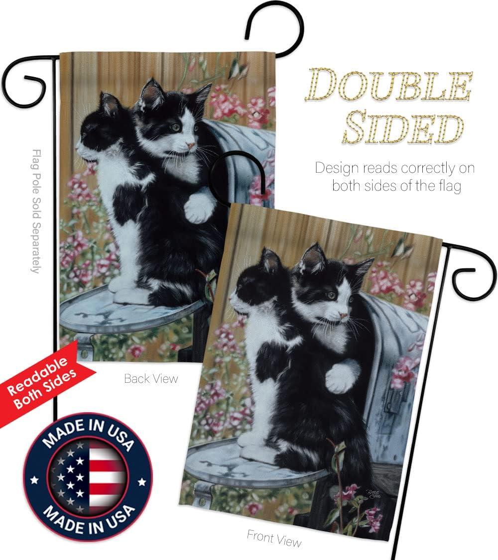 Breeze Decor 60079 Pets Tuxedo Cat 2-Sided Impression Garden Flag - 13 x 18.5 in.