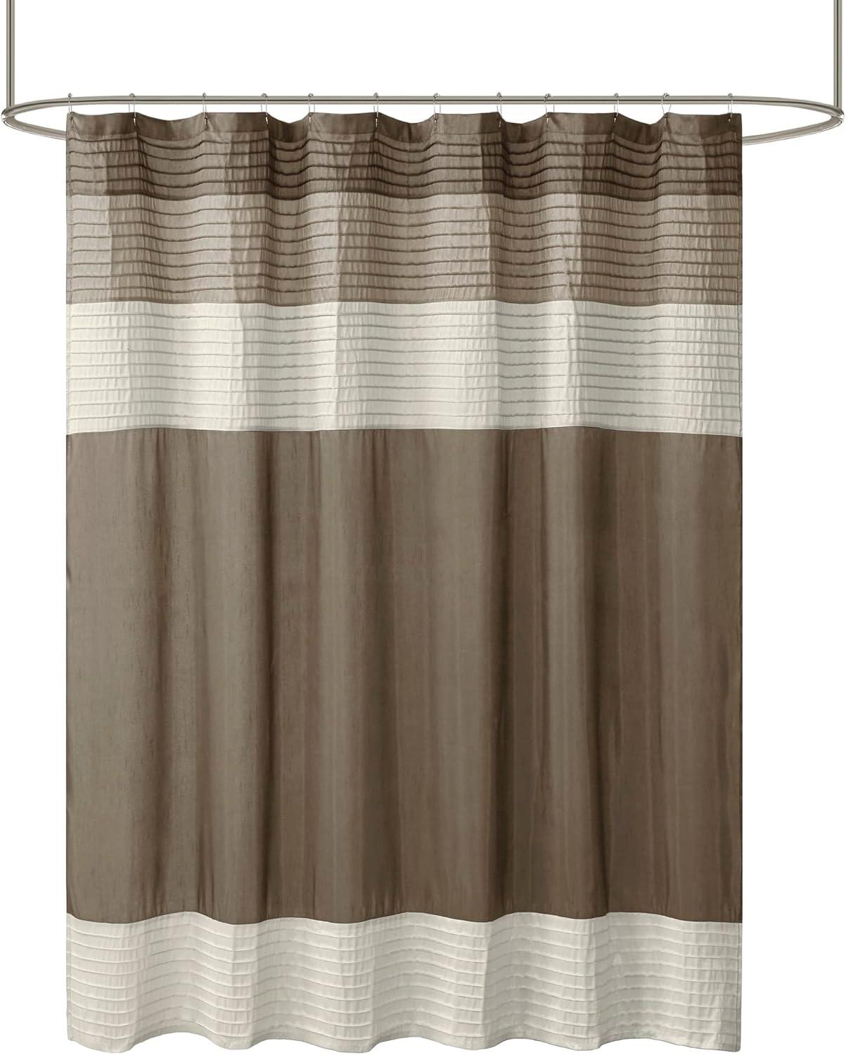 Amherst Striped Faux Silk Shower Curtain