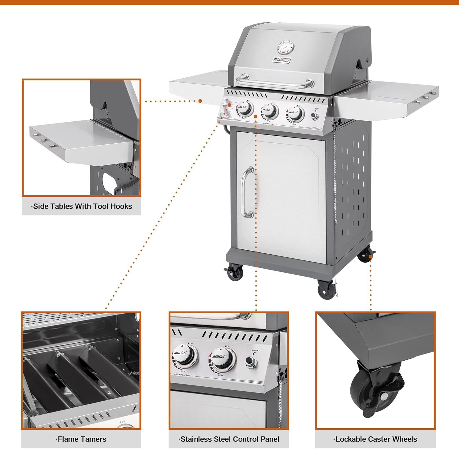 Royal Gourmet GG3001S 3-Burner Propane Gas Grill