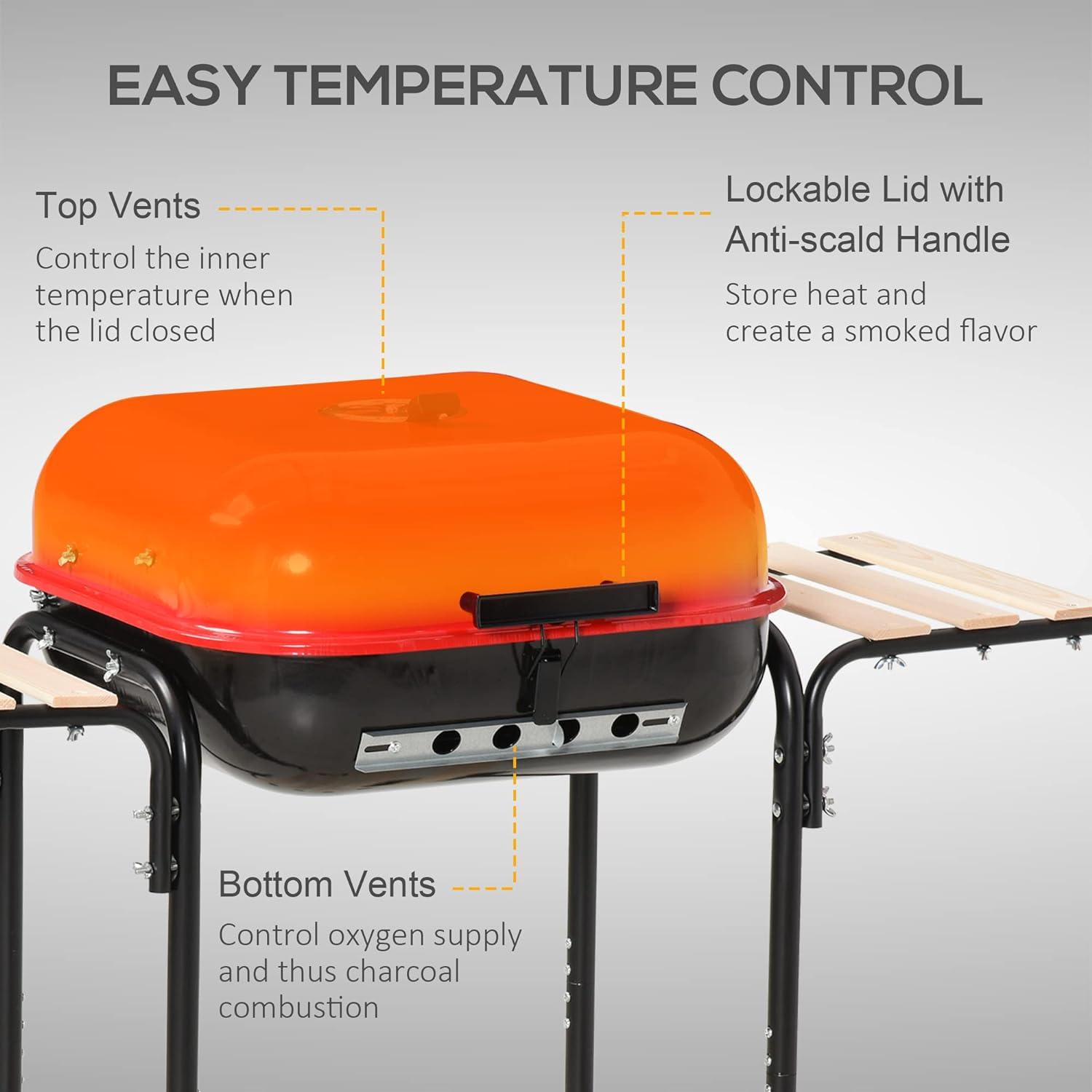 Outsunny 19.25'' W Portable Charcoal Grill