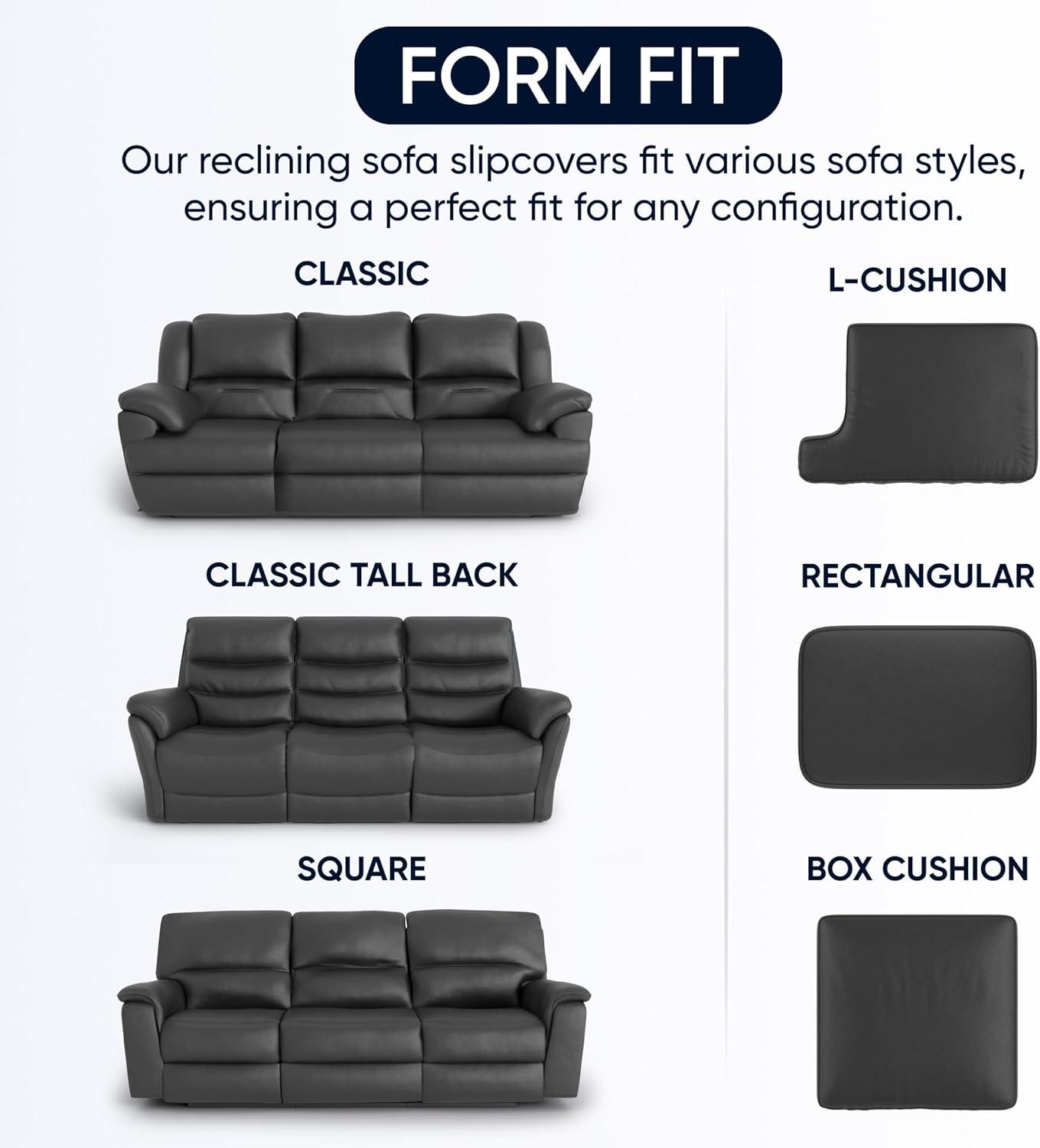 Stretchy Slipcover for Recliner Sofa - Easy to Clean & Durable - Microfibra Collection