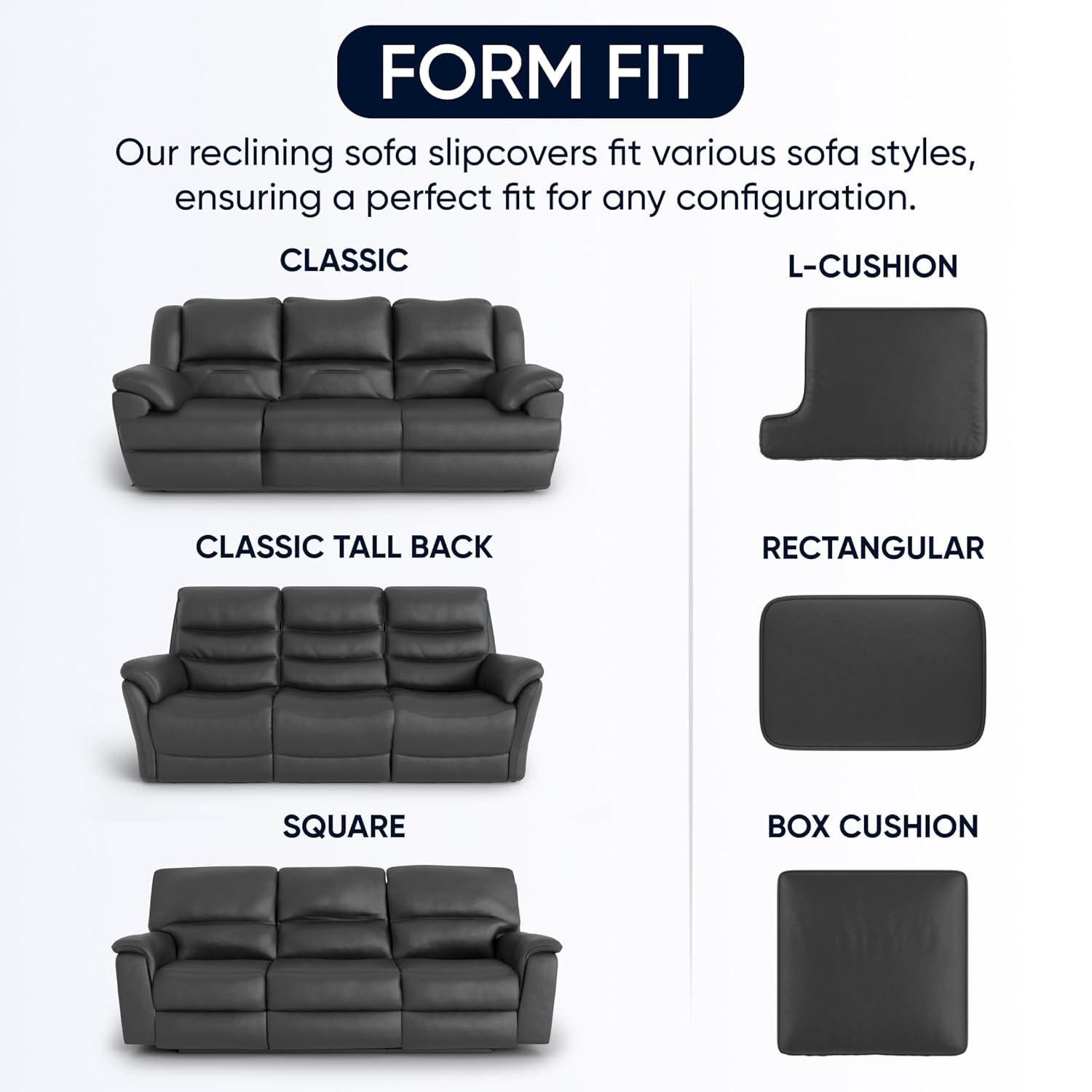 Stretchy Slipcover for Recliner 3-seater Sofa - Premium Quality & Style - Jacquard Collection