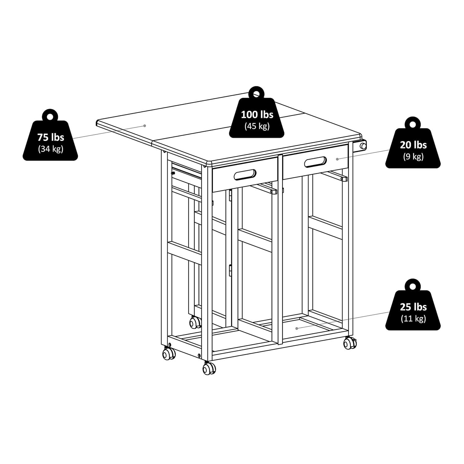 Winsome 3pc Suzanne Extendable Dining Table Set Space Saver Coffee : Modern Round, 2 Stools Included, Wood Frame