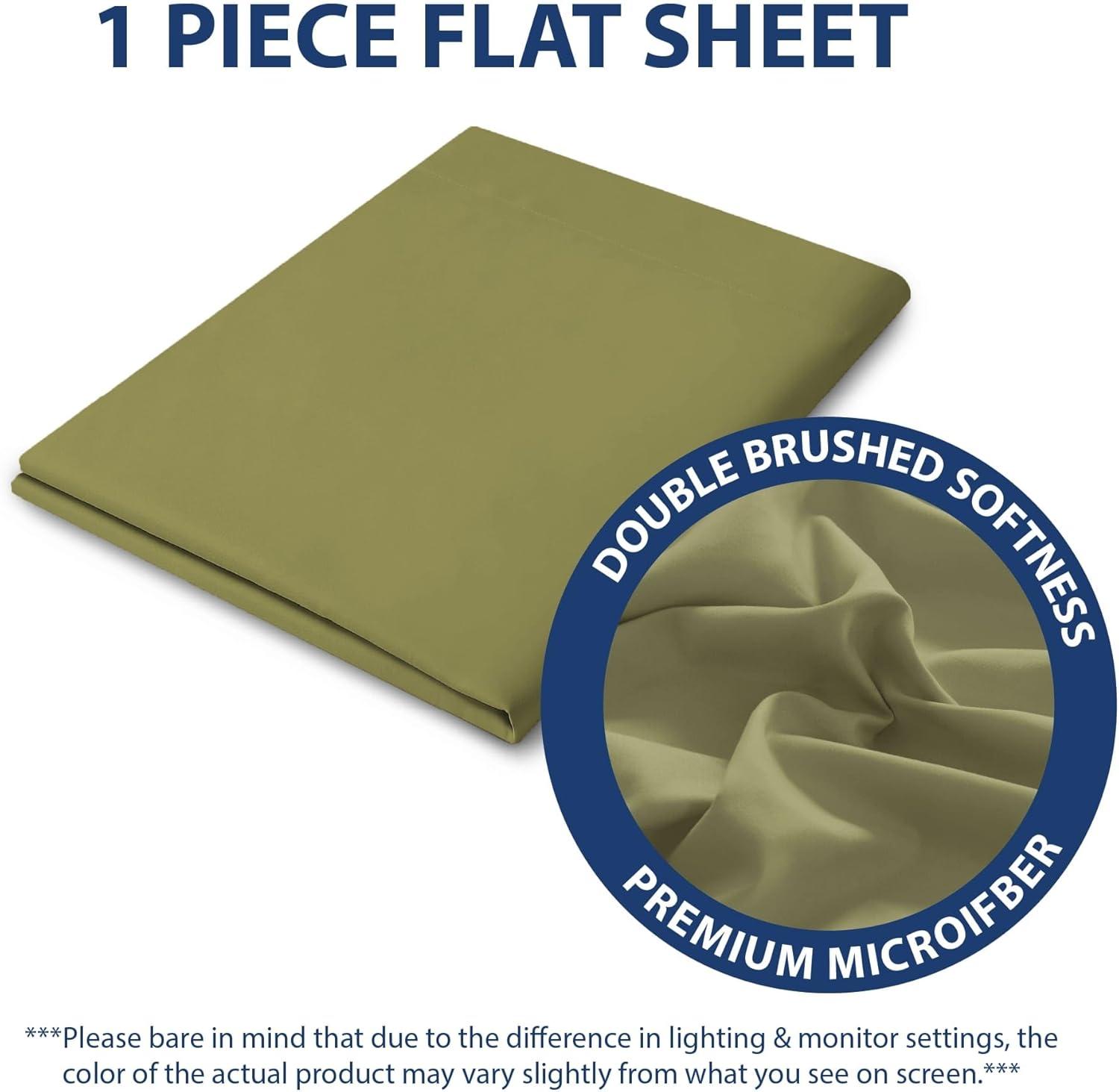 Swift Home | 1-Piece Microfiber Flat Sheet Sage King