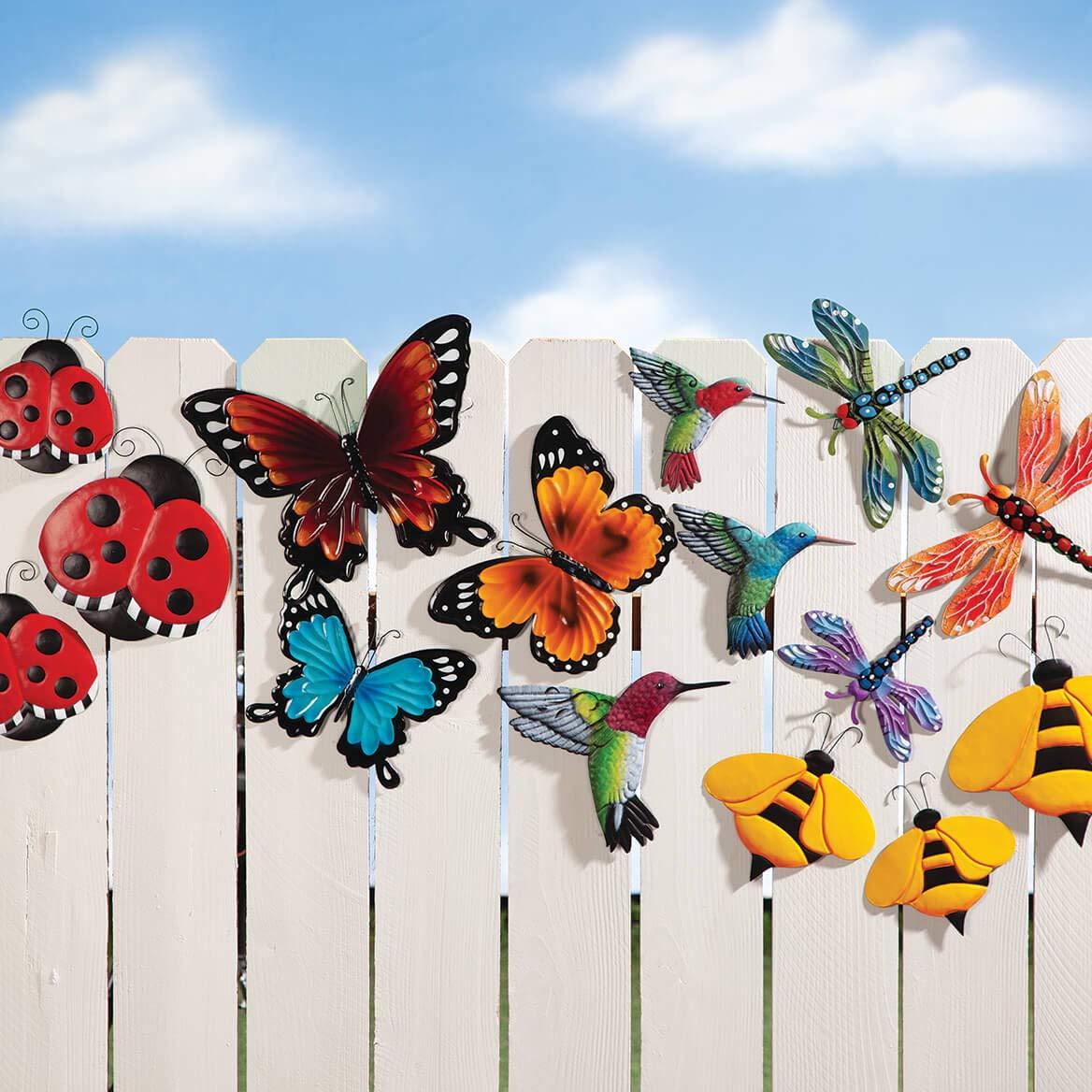 Multicolor Textured Metal Hummingbird Wall Art Set