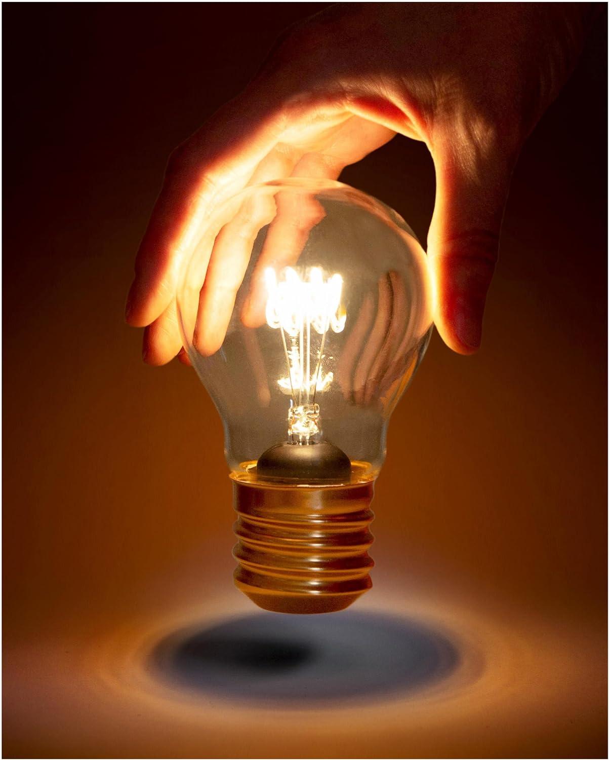 Cordless Glass and Metal LED Filament Light Bulb