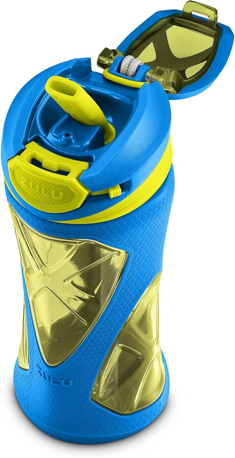 Blue and Yellow BPA-Free Plastic Kids Sports Water Bottle