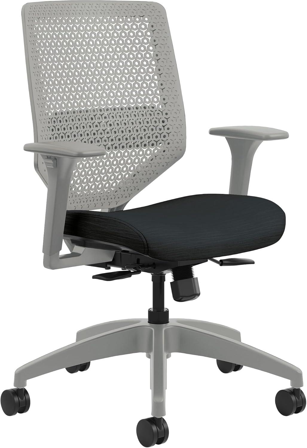 The Hon HO  Solve Seating Titanium Mid-Back Task Chair - Black