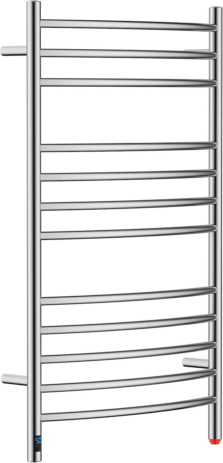 HEATGENE Towel Warmer Wall Mount Electric Plug-in/Hardwired Heated Towel Rack Mirror Polish
