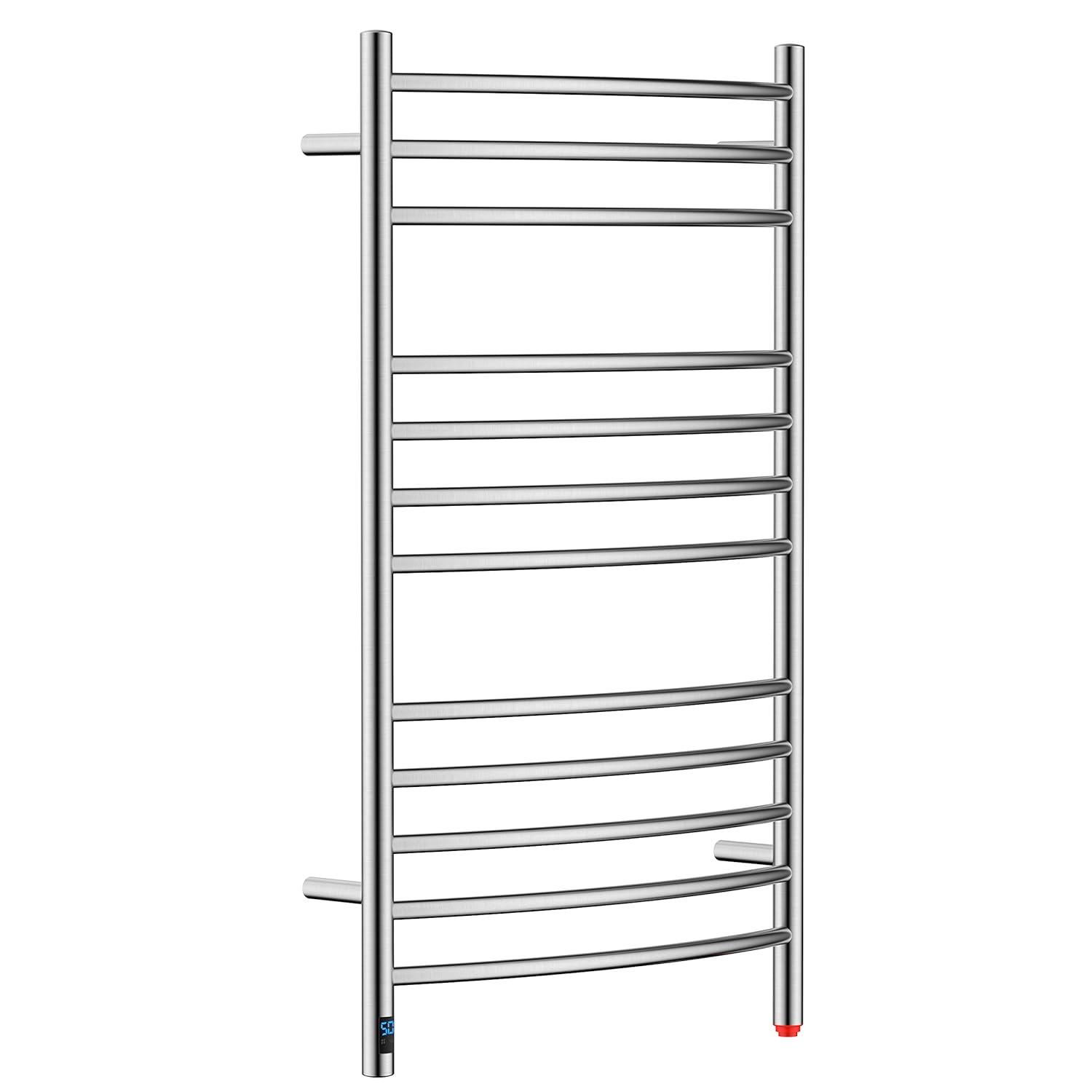 HEATGENE Towel Warmer Wall Mount Electric Plug-in/Hardwired Heated Towel Rack Mirror Polish