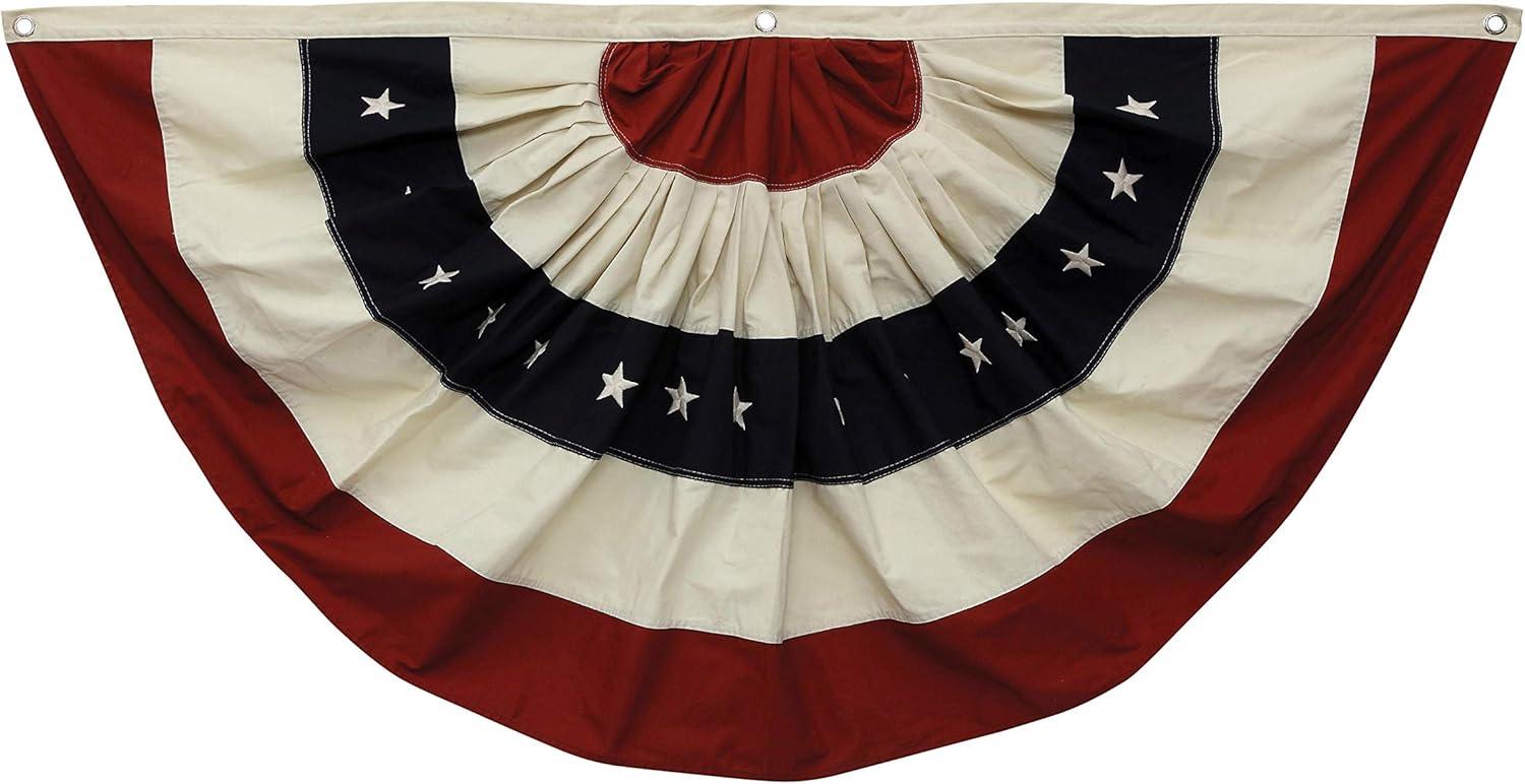 3R Studios 59L x 30H in. Fabric USA Flag in Half Circle Design