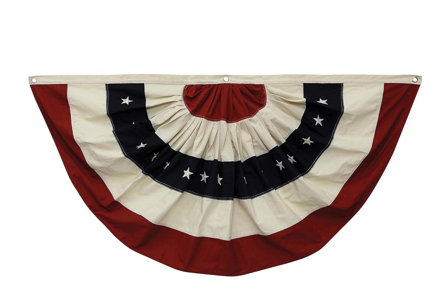3R Studios 59L x 30H in. Fabric USA Flag in Half Circle Design