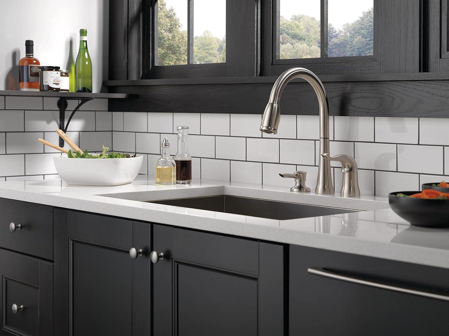 Kate Pull Down Sprayer Kitchen Sink Faucet with Matching Soap Dispenser