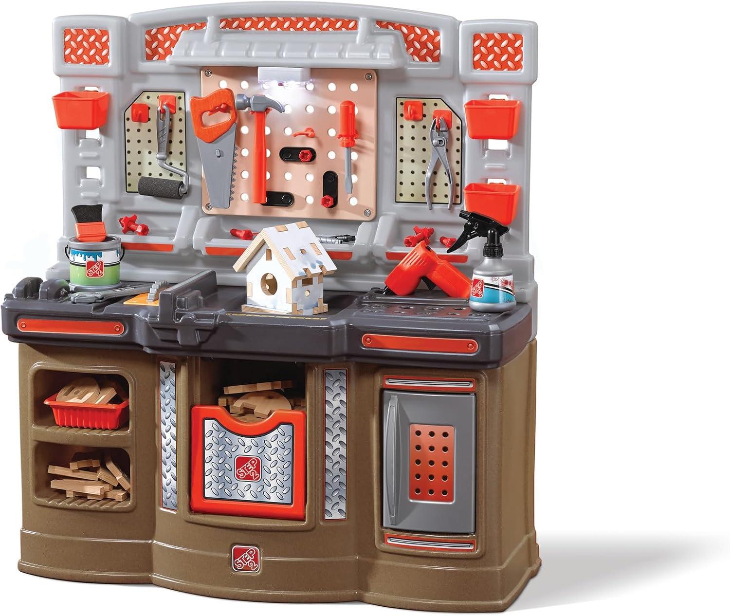 Step2 Step2 Big Builders Pro Plastic Indoor Preschool Workbench and Tool Set