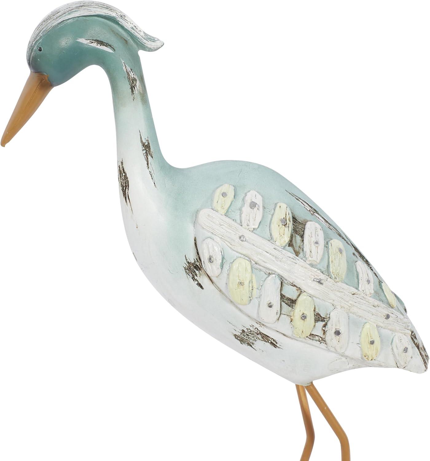 Polystone Bird Decorative Green Sculpture