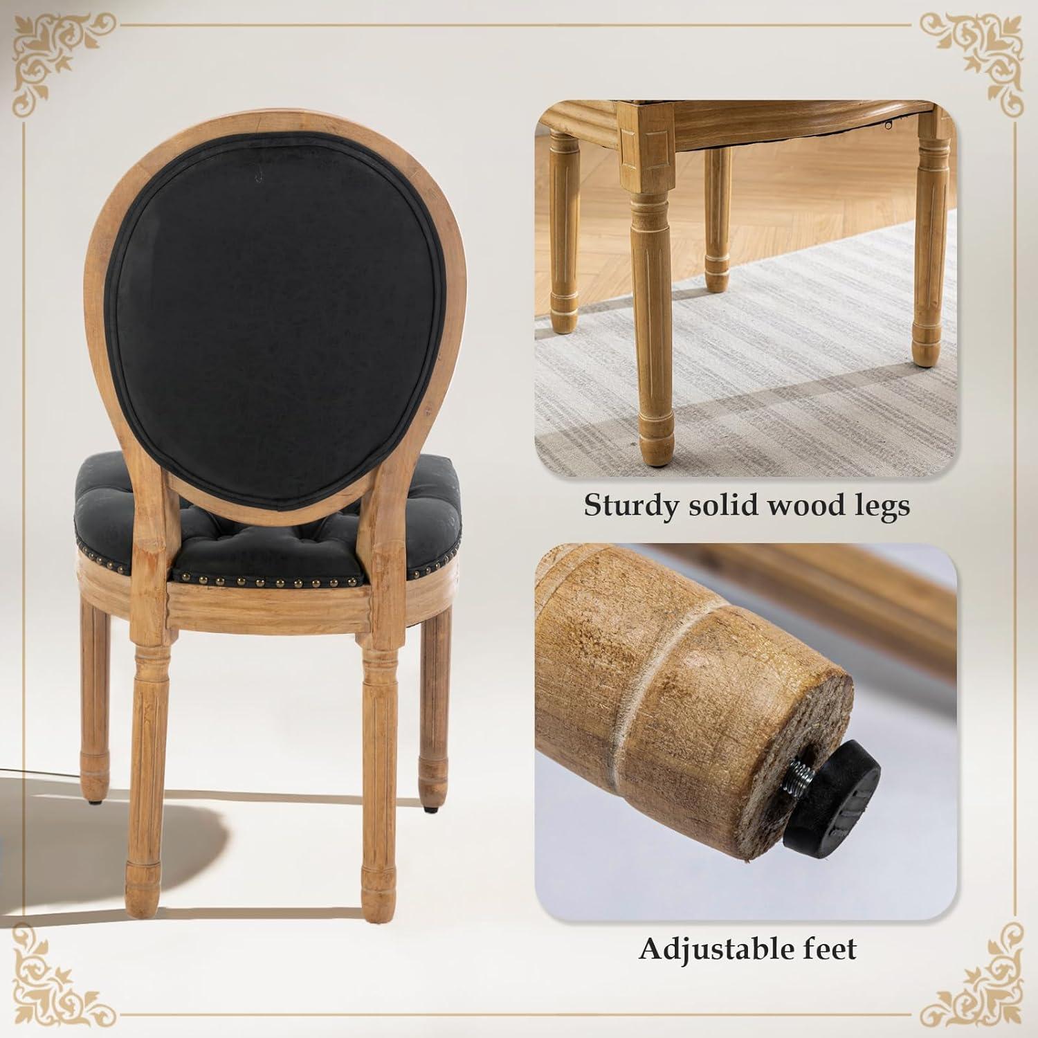 Ophelia & Co. French Style Solid Wood Frame Dining Chair with Nailhead Trim Set of 2