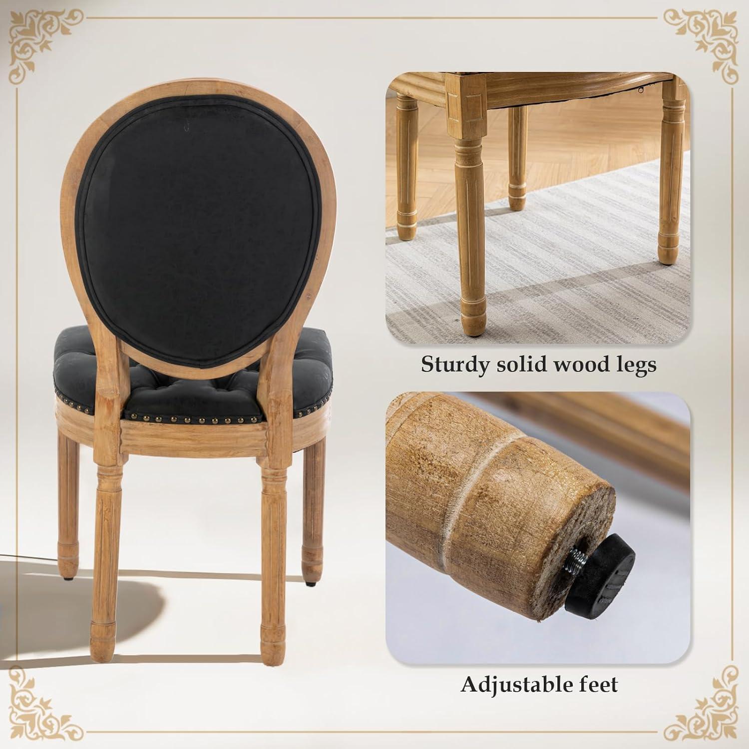Ophelia & Co. French Style Solid Wood Frame Dining Chair with Nailhead Trim Set of 2