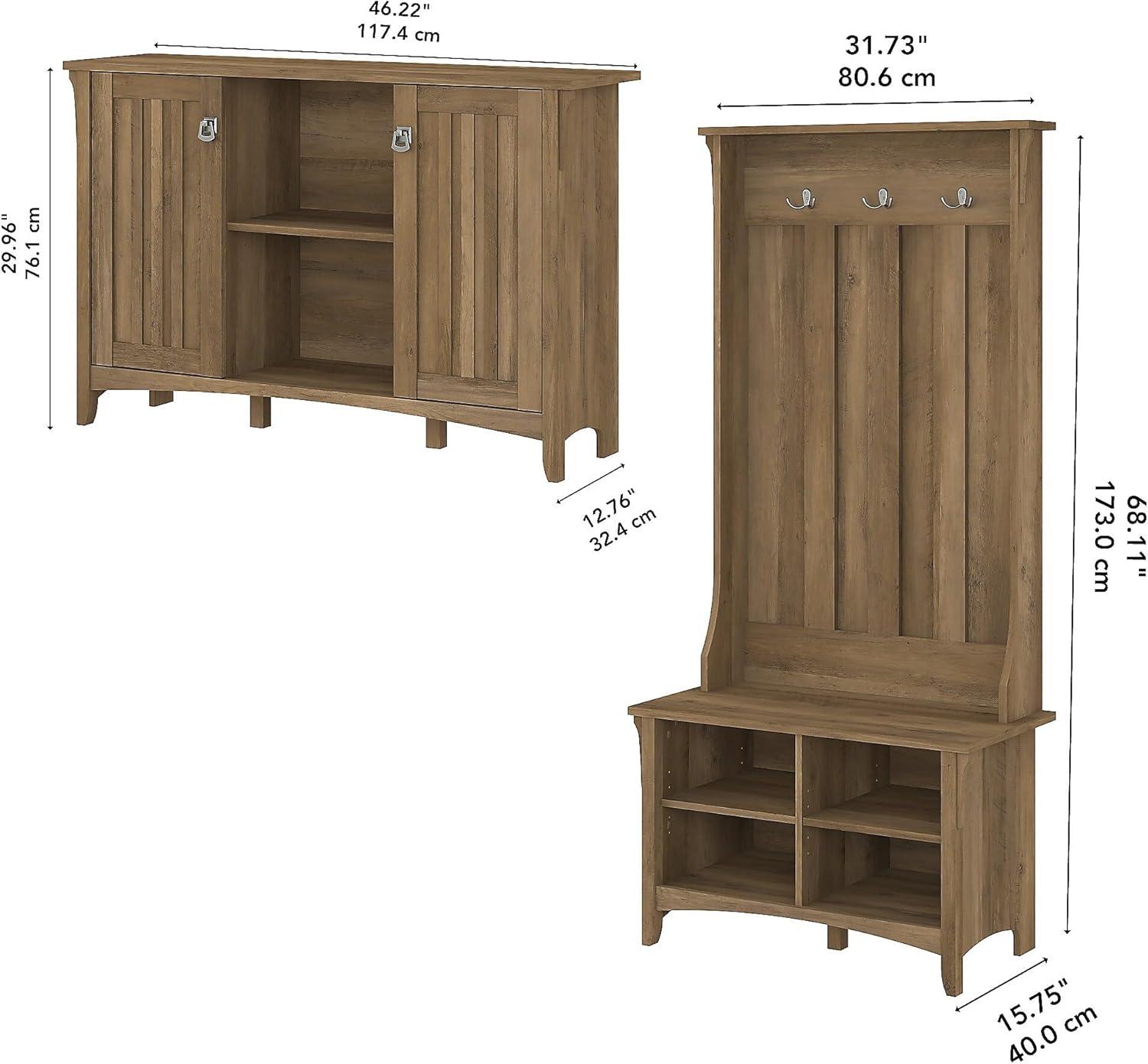 Bush Furniture Salinas Entryway Storage Set, Reclaimed Pine