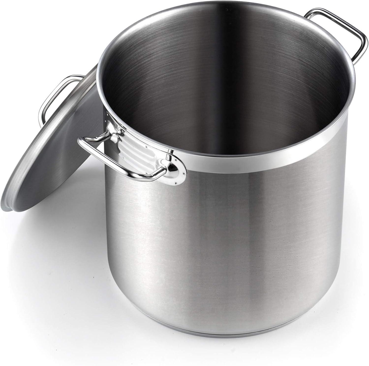 Cooks Standard Professional Stainless Steel Stock Pot with Lid, Silver