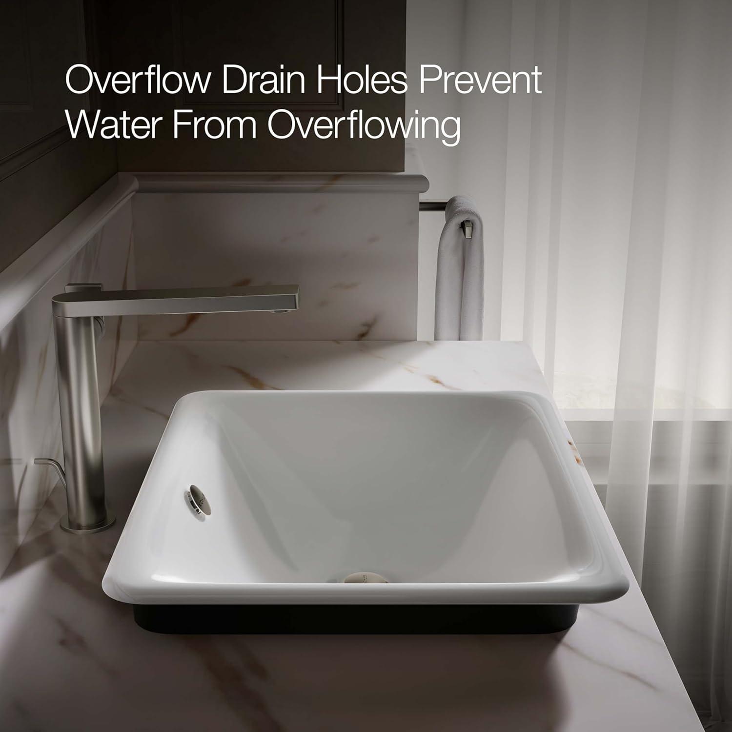 Iron Plains 6.3" Tall Metal Rectangular Bathroom Sink with Overflow