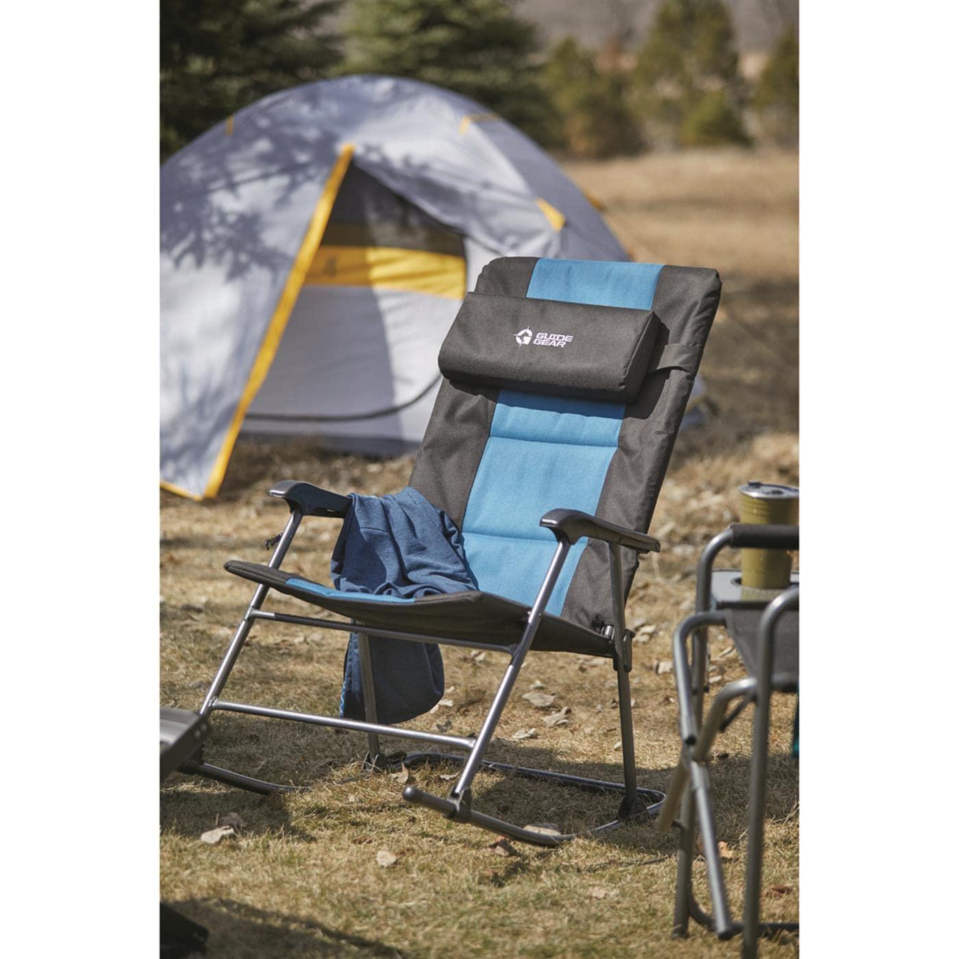 Guide Gear Oversized Rocking Camp Chair, 500-lb. Capacity Blue/Black