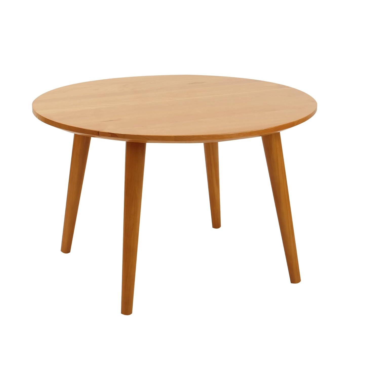 Mesa Natural Cherry Round Coffee Table with Maple Top and Storage