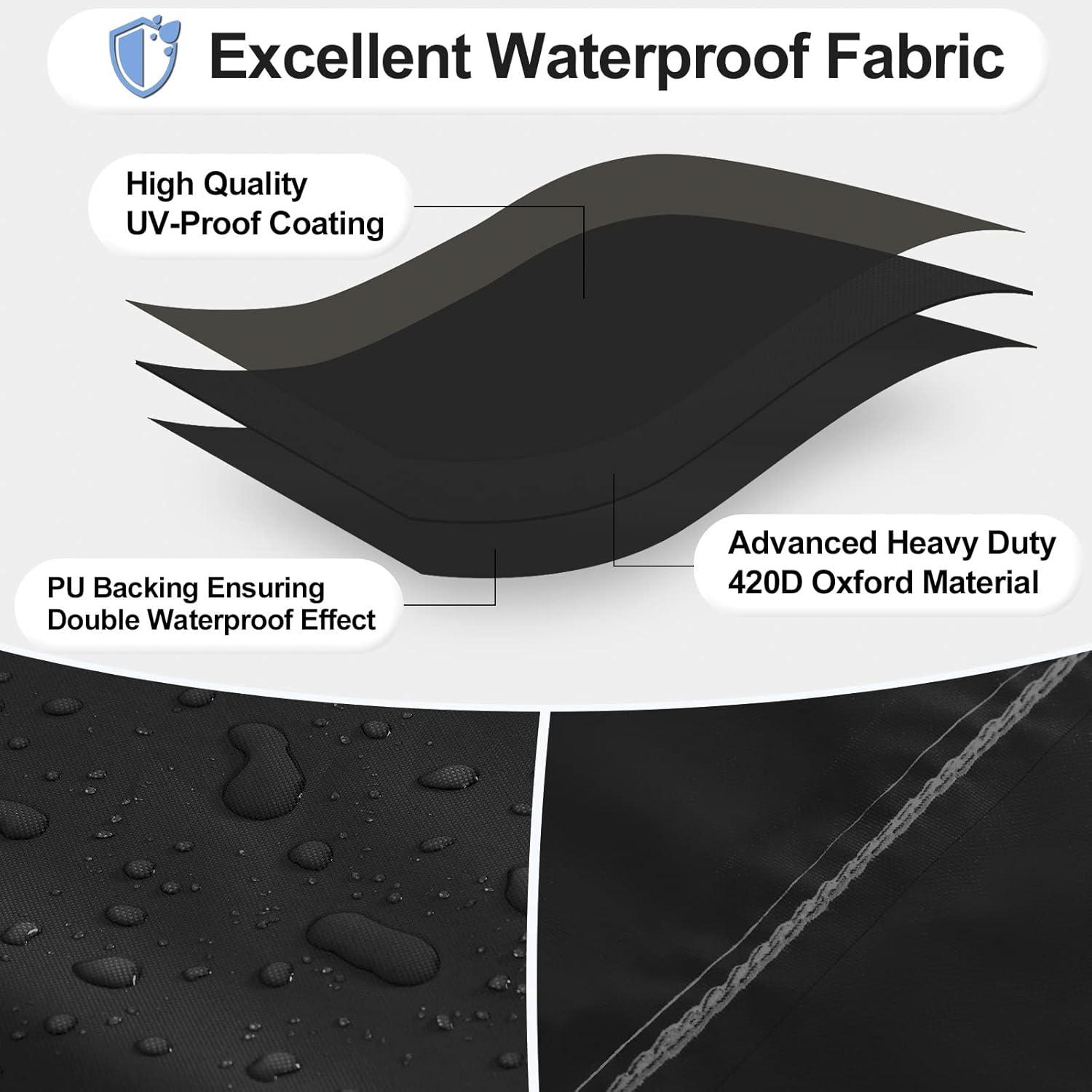 OutdoorLines Outdoor Waterproof Patio Table Furniture Set Covers - Rectangle Couch Sectional Cover Outside Weatherproof Patio Furniture Covering for Deck, Lawn and Backyard 126"L x 63"W x 28"H, Black