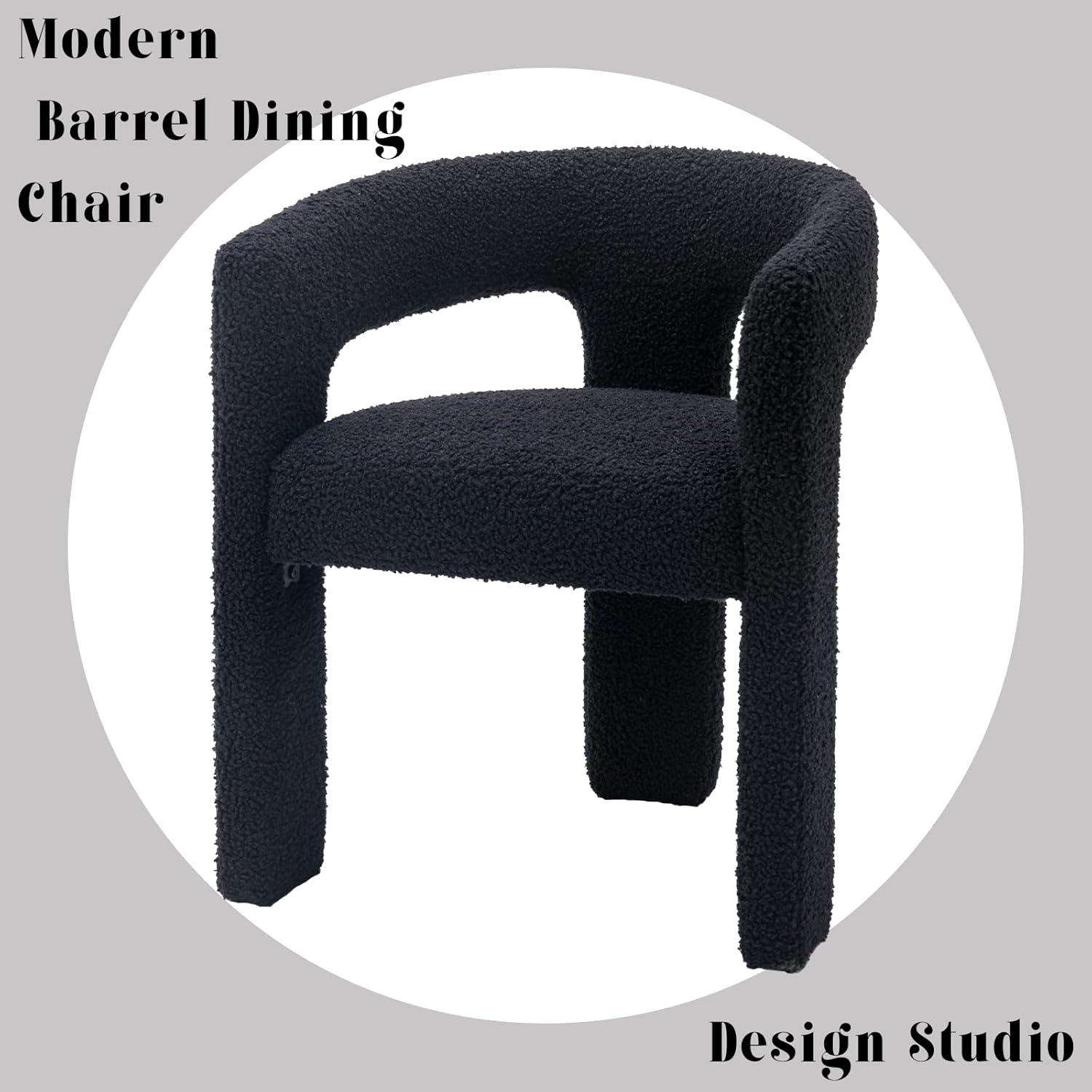 wahson office chair Modern Dining Chairs Barrel Dining Chair Upholstered Dining Room Chair with Arm Comfy Accent Side Chair for Dining Room/Living Room (Set of 2)