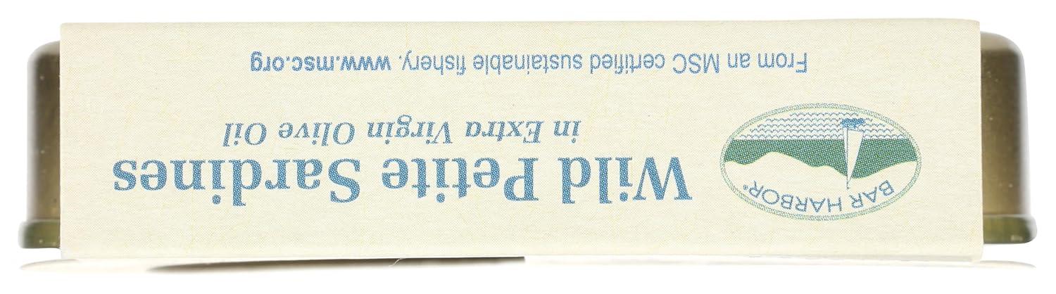 Bar Harbor Wild Petite Sardines in Extra Virgin Olive Oil, 4.2 oz (120 g)