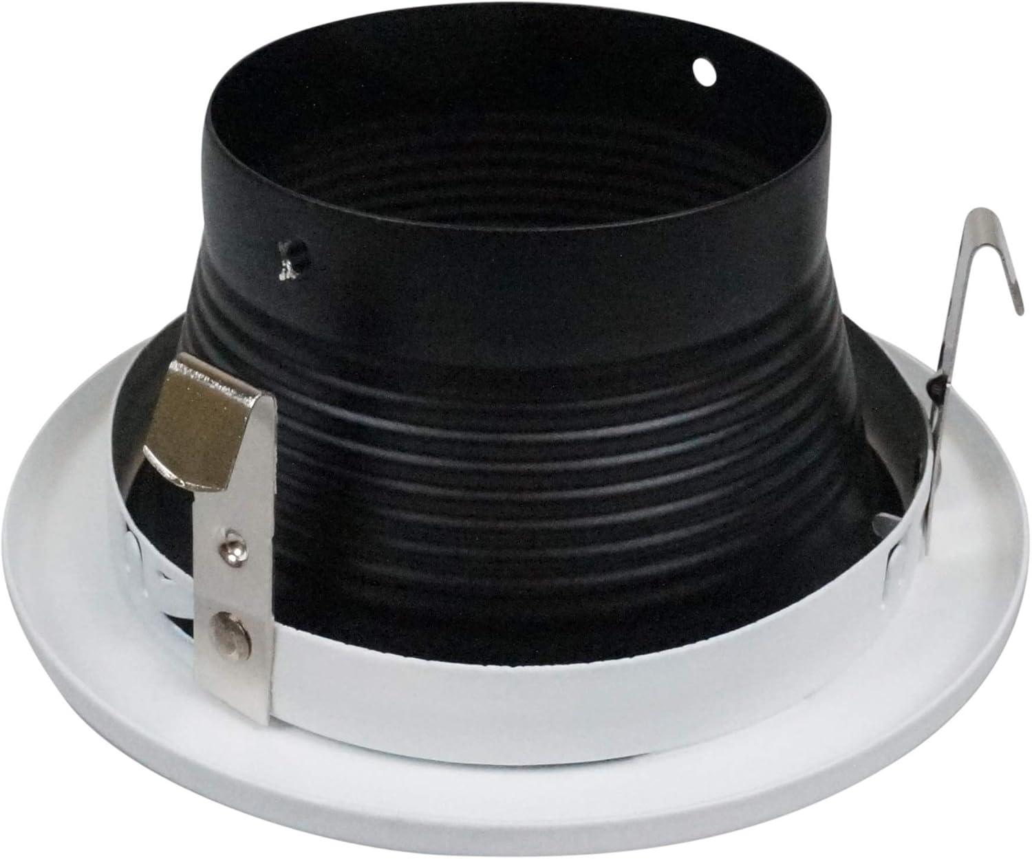 4-Inch Black and White Aluminum Recessed Baffle Trim