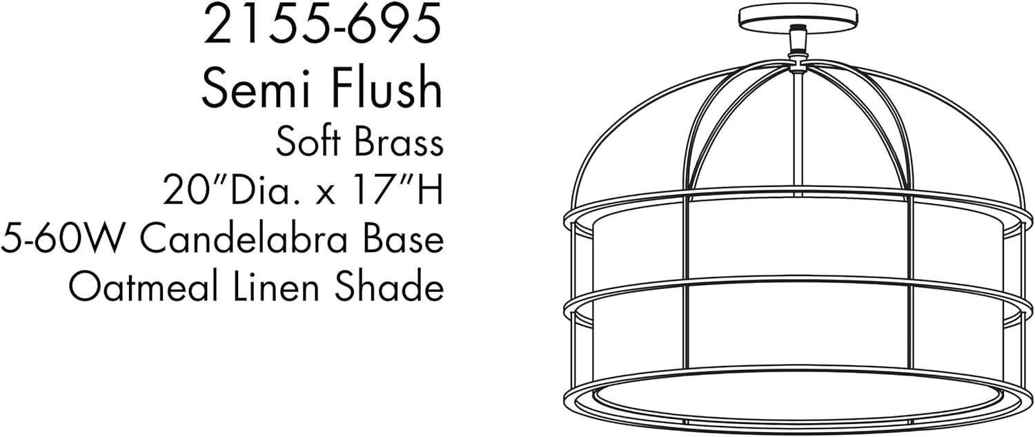 2155-695-Minka Lavery-Gateway Park - 5 Light Convertible Pendant-15 Inches Tall and 20 Inches Wide-Soft Brass Finish
