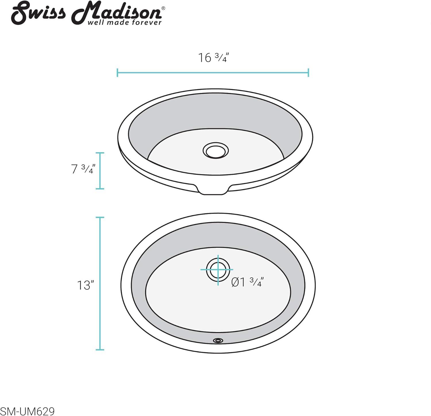 Plaisir 16.5 Oval Under-Mount Bathroom Sink