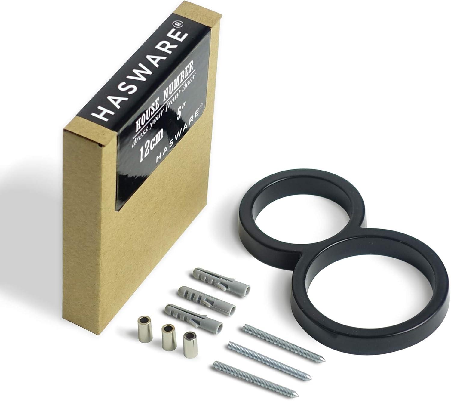HASWARE 5Inch Black 5'' H Metal House Number