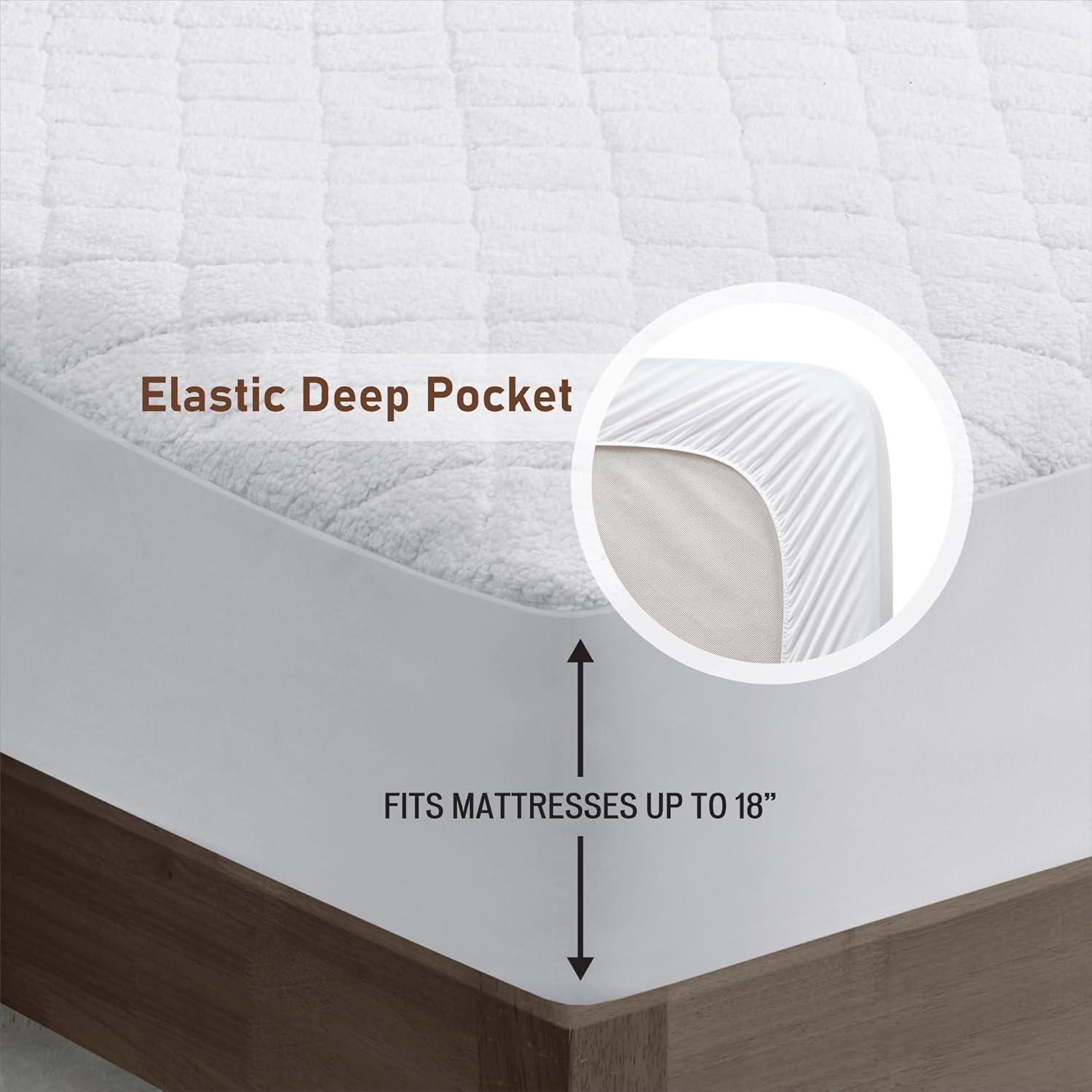 Woolrich Woolrich Electric Heated Sherpa White Mattress Pad Twin XL