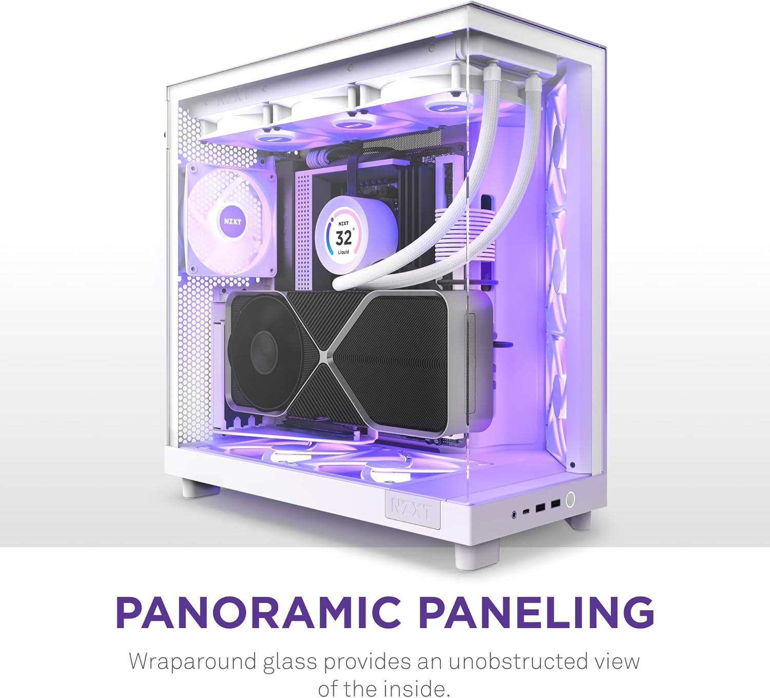 Matte White Mid-Tower Gaming Case with RGB Fans