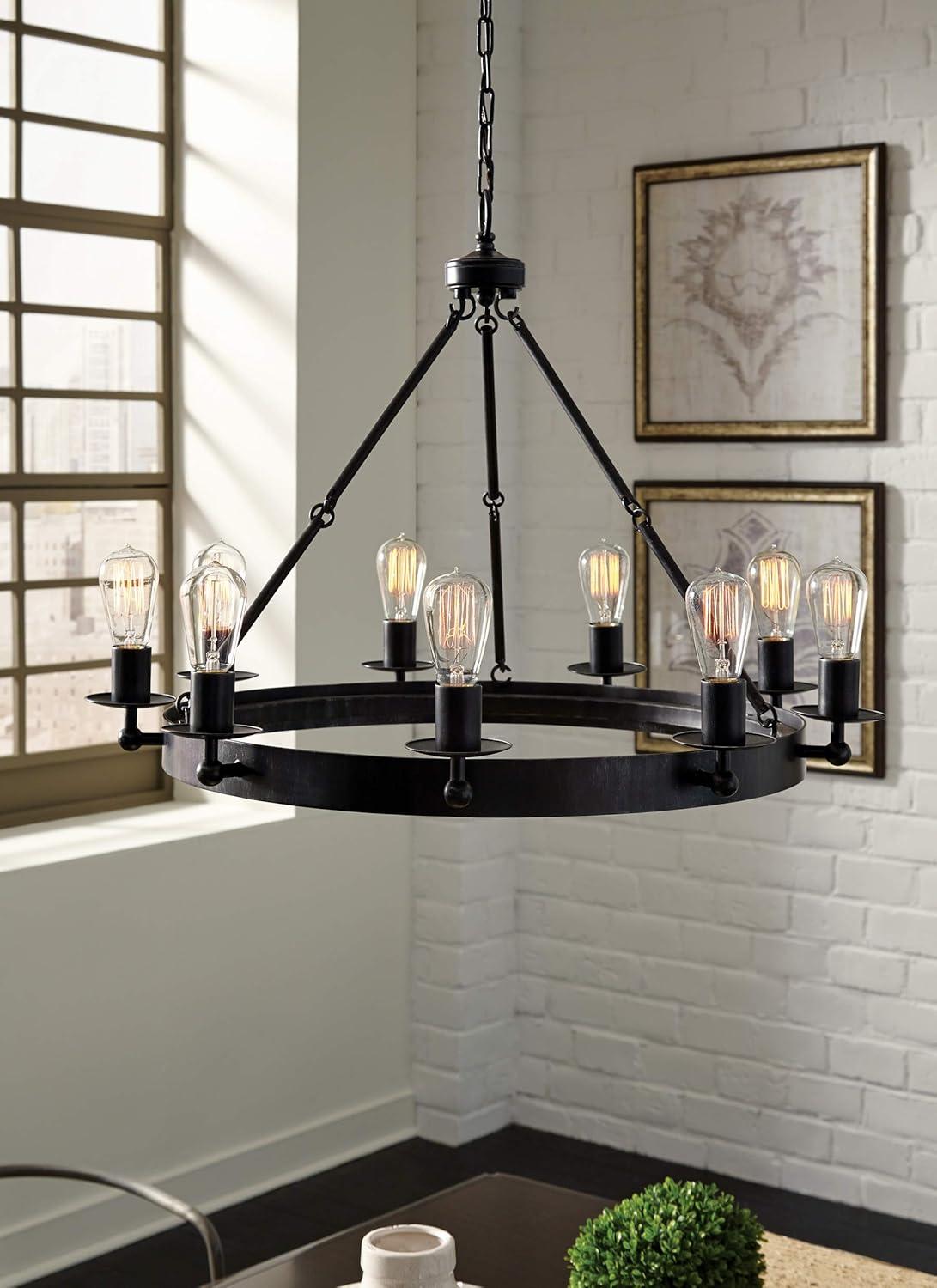 Ravenwood Manor 9-Light Chandelier in Stardust Black Finish